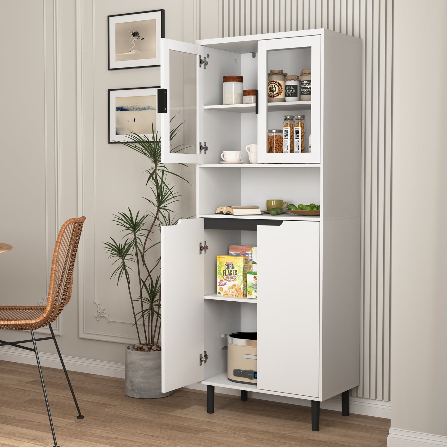 Calista Modern Tempered Glass Storage Cabinet