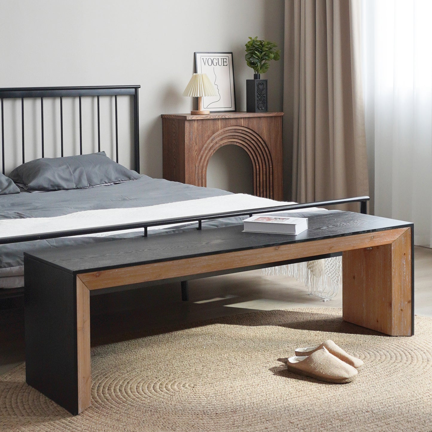 Calista Craftsman Wood Dining Bench