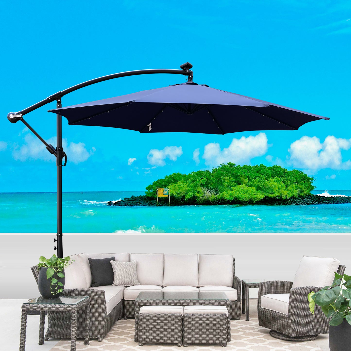 Marcel Modern Solar LED Patio Umbrella