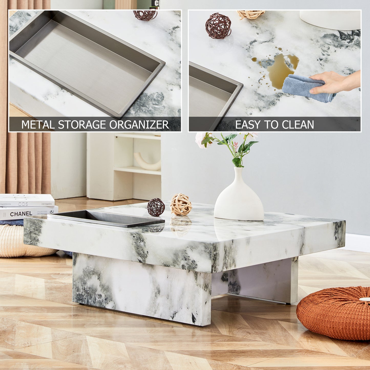 Jiron Modern Fusion Marble Coffee Table