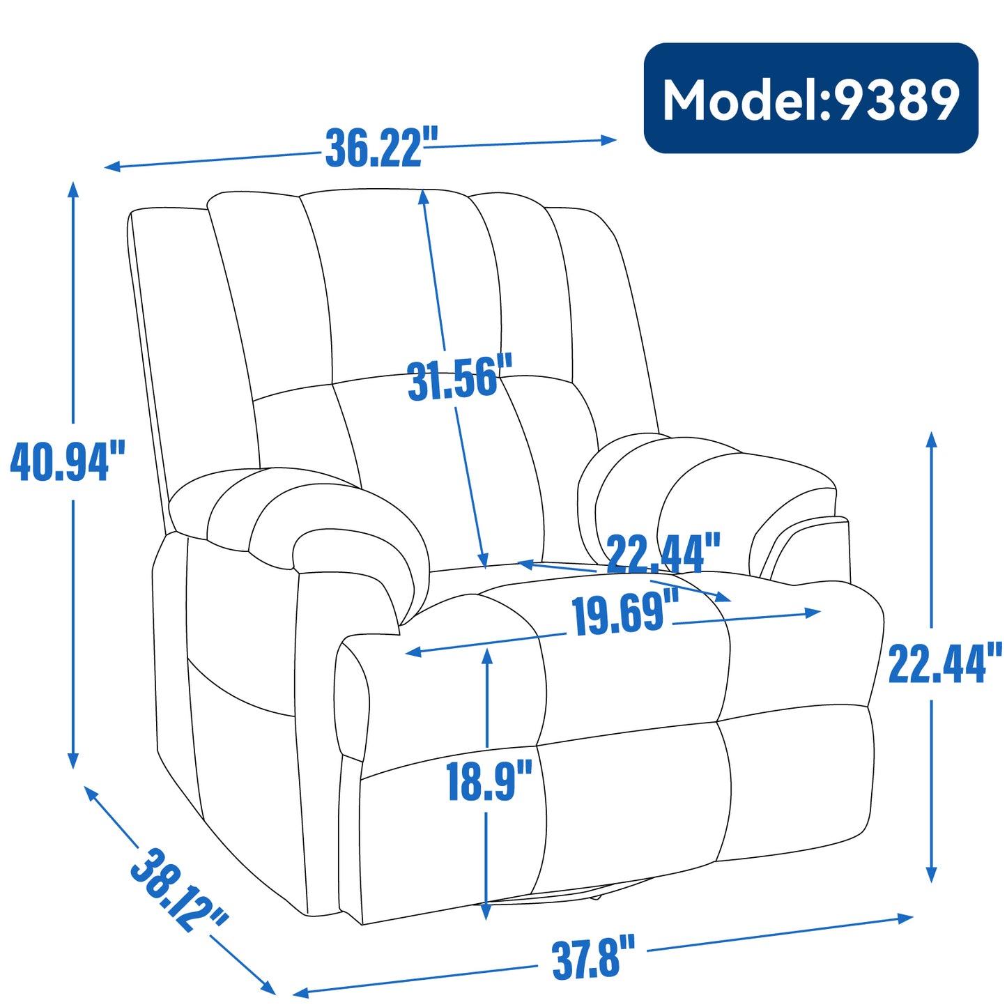 Irvington Modern Fabric Recliner Sofa Chair