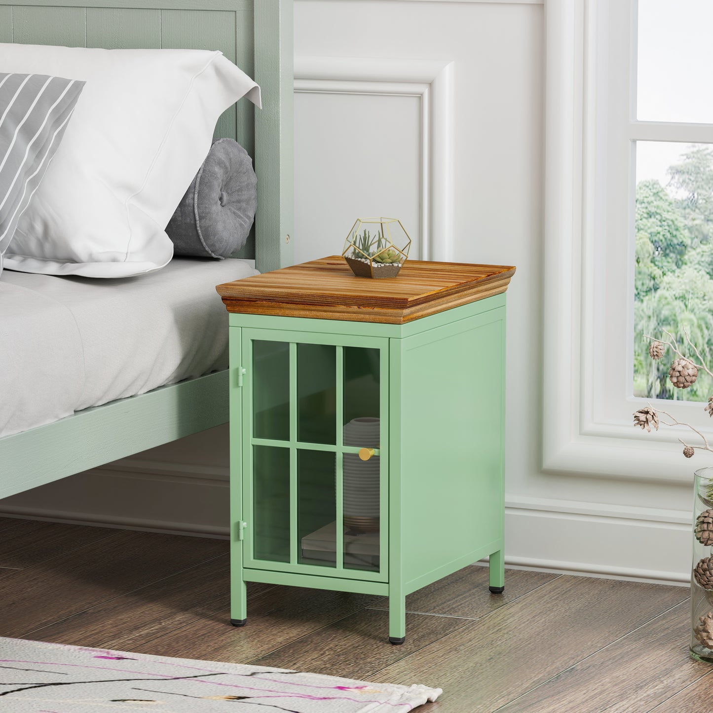 Elmcrest Modern Nightstand with Storage