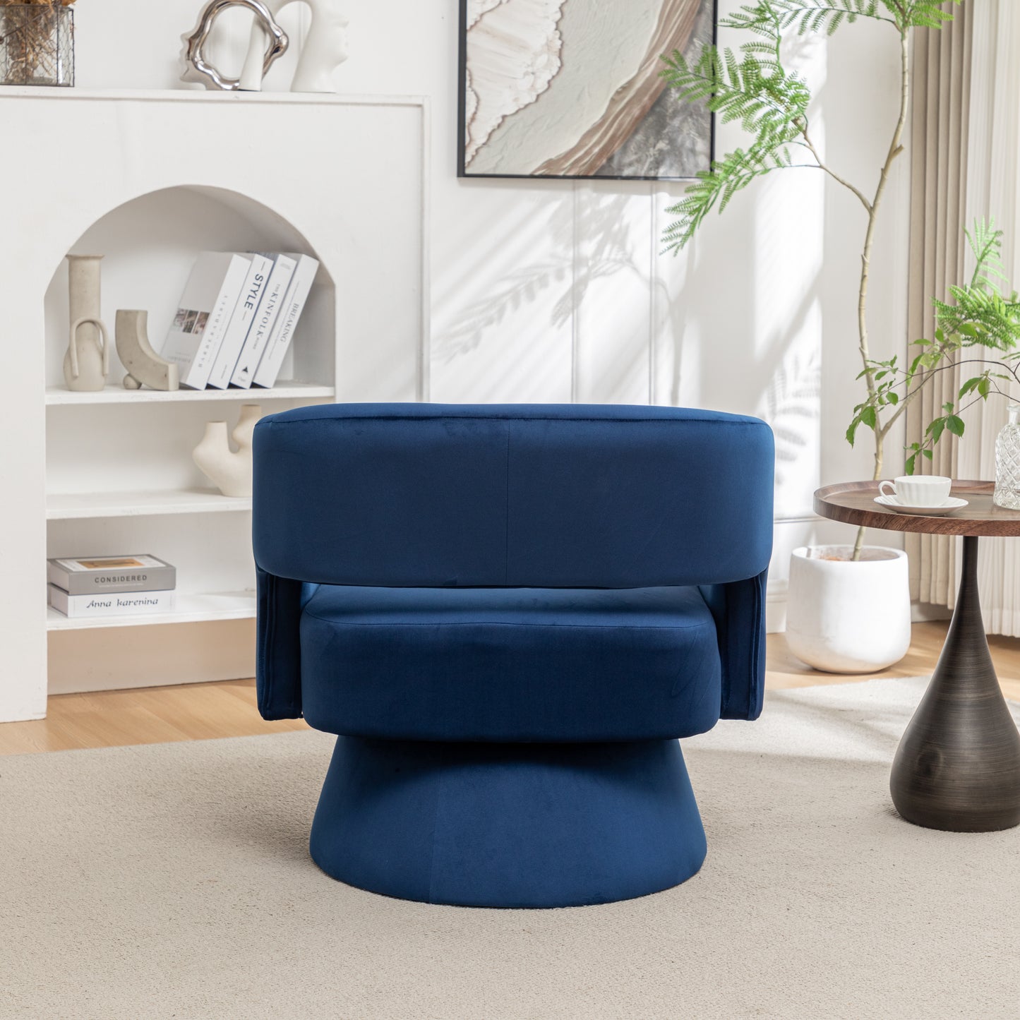 Elmcrest Traditional Velvet Swivel Accent Chair