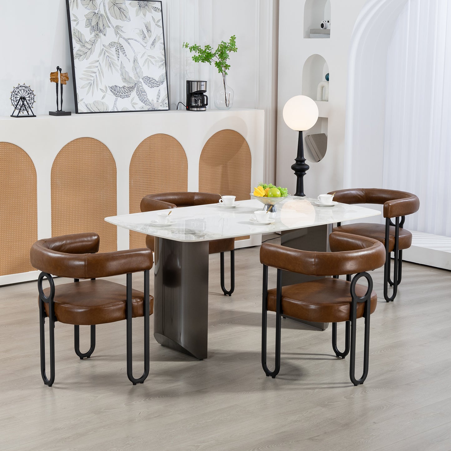 Napa Contemporary Fabric Upholstered Barrel Chairs