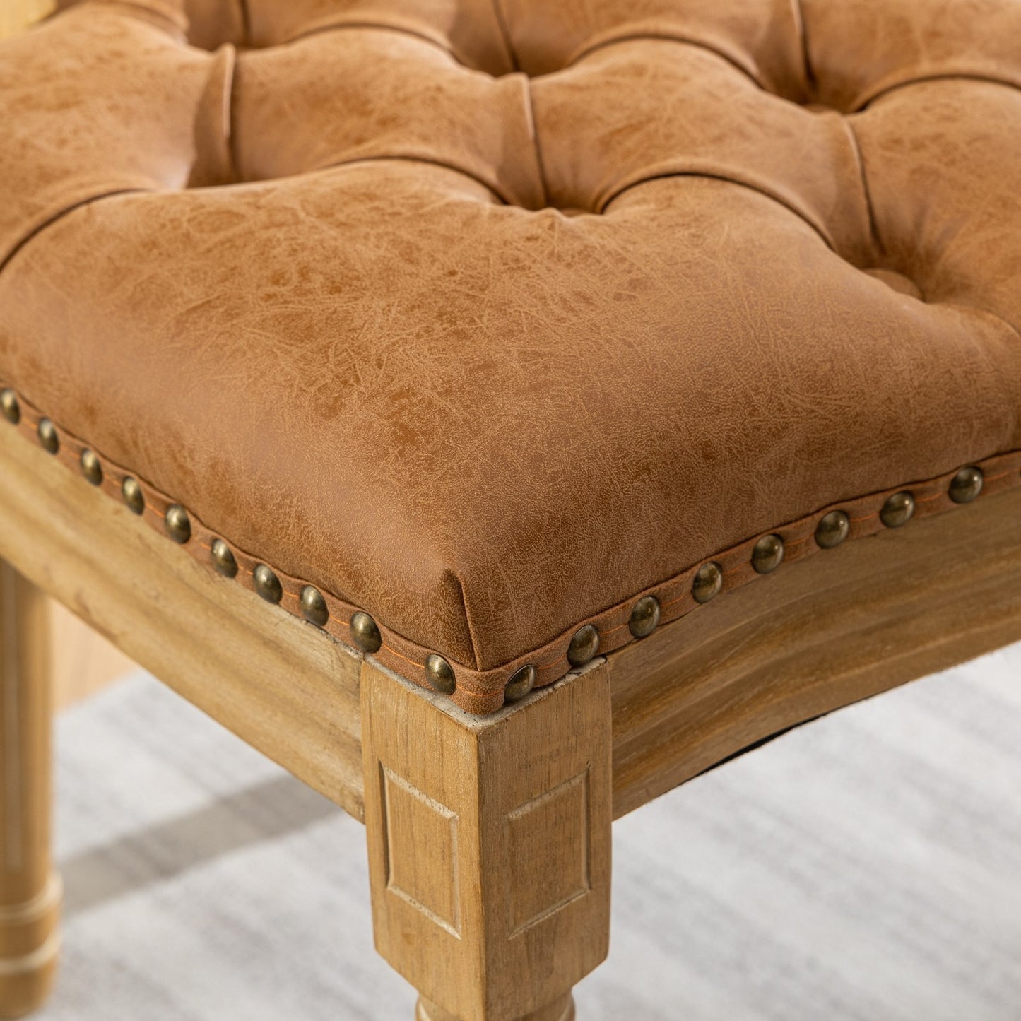 Lazzareschi Traditional Antique Leather Dining Chair