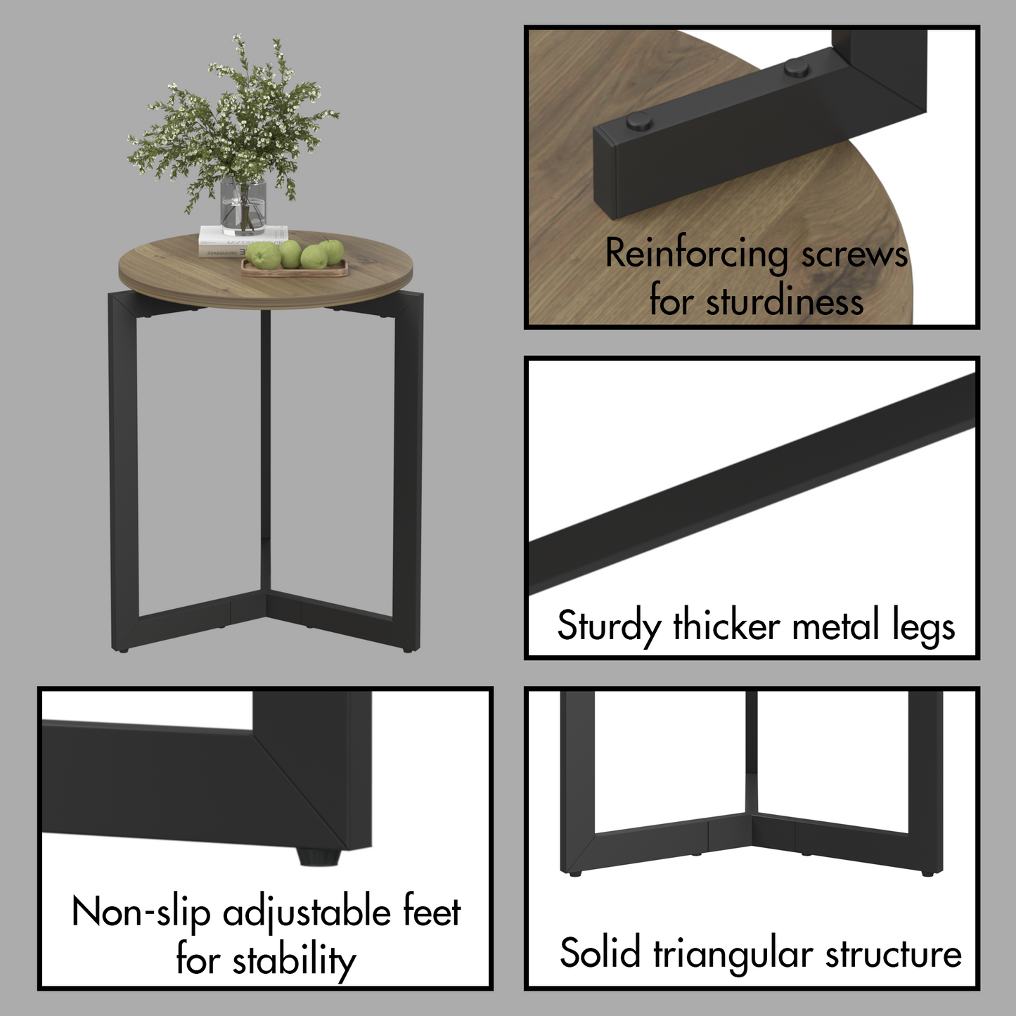 Bartholomew Modern Round Metal Accent Table