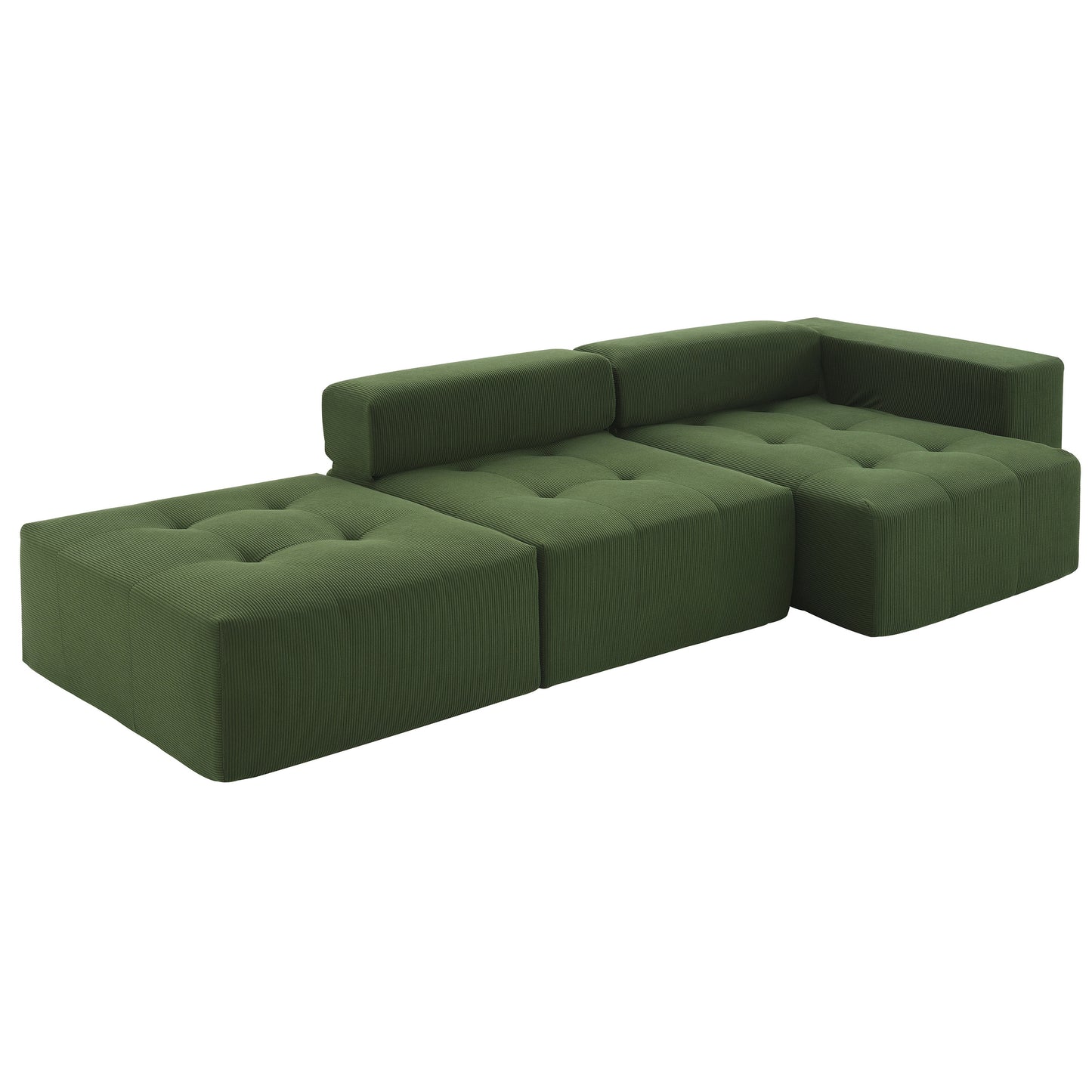 Eda Contemporary Modular Corduroy Sectional Sofa