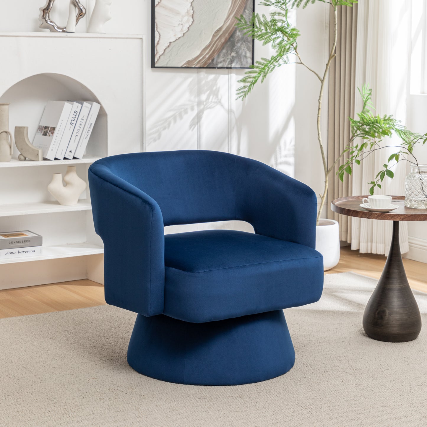 Elmcrest Traditional Velvet Swivel Accent Chair