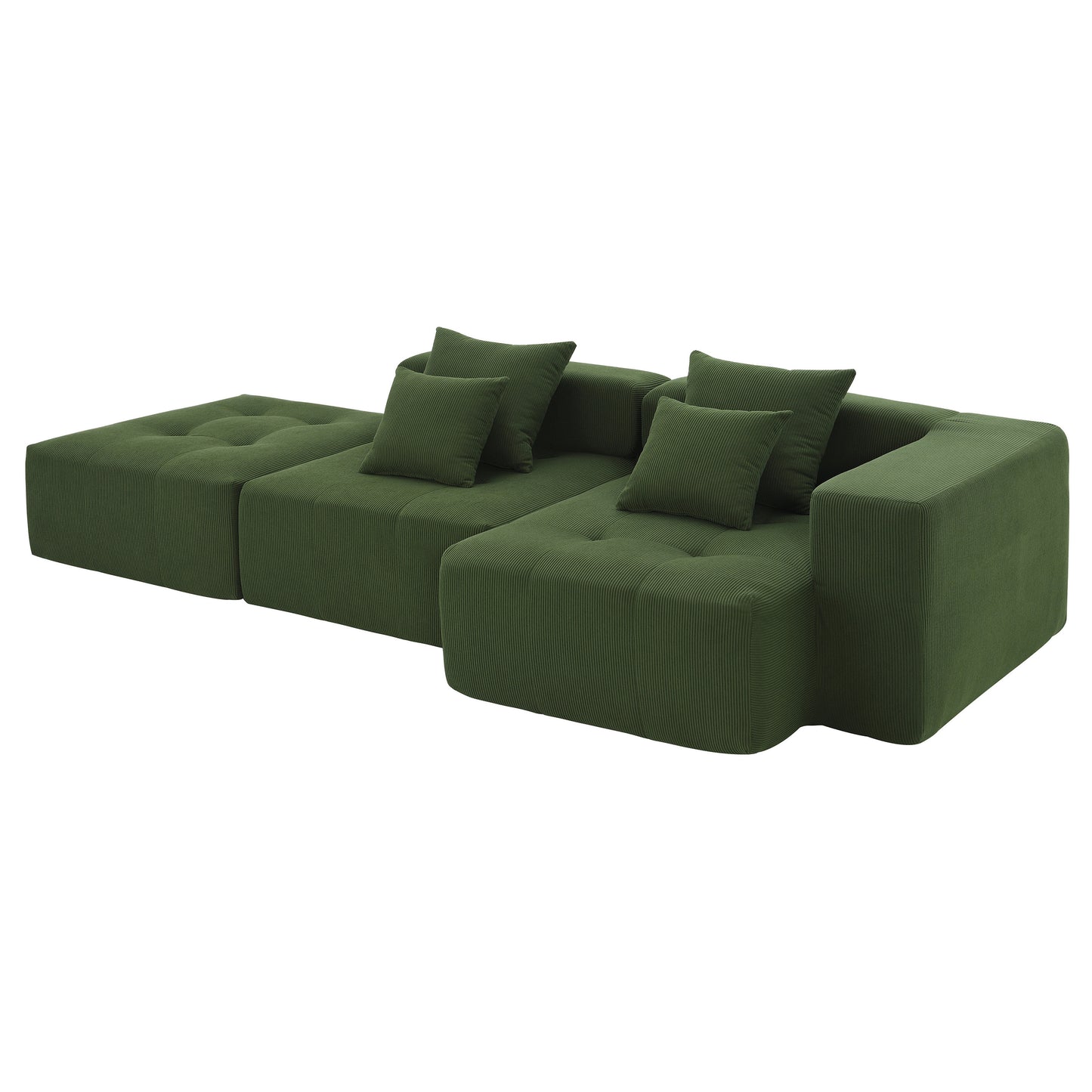 Eda Contemporary Modular Corduroy Sectional Sofa