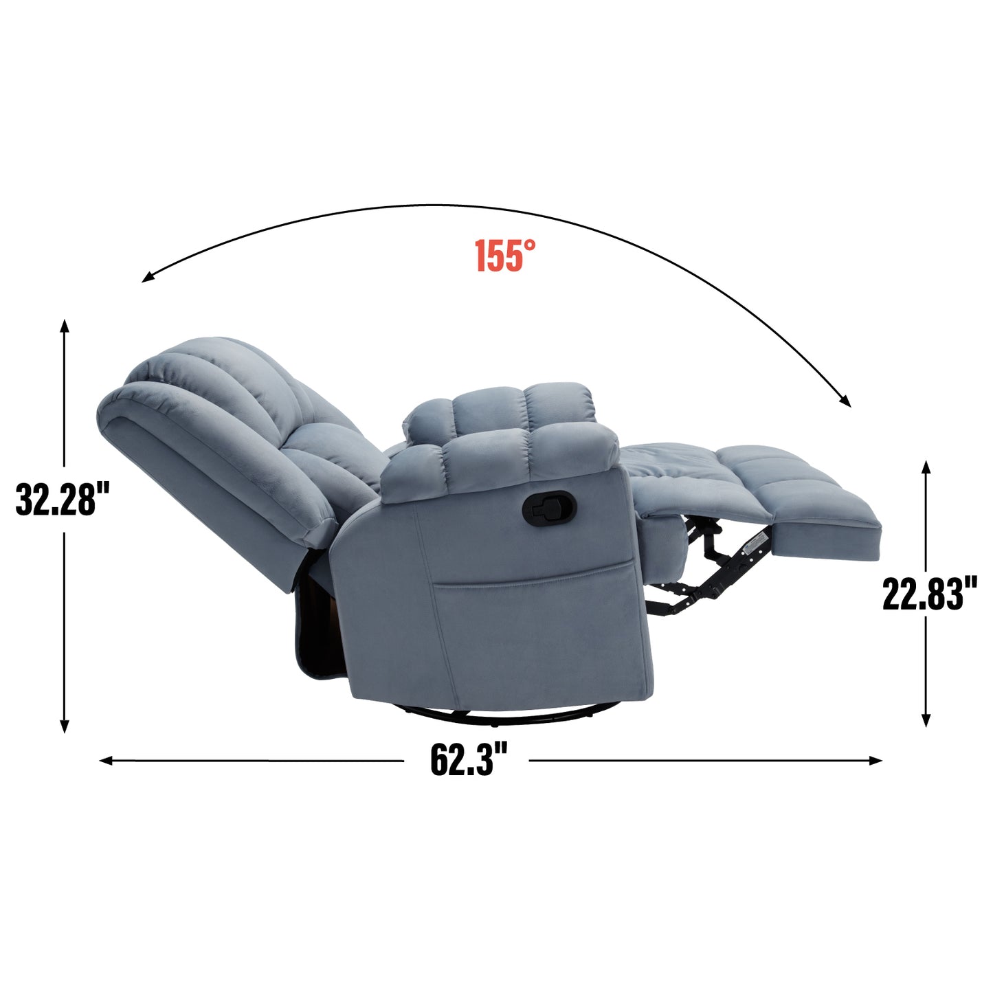 Irvington Modern Fabric Recliner Sofa Chair