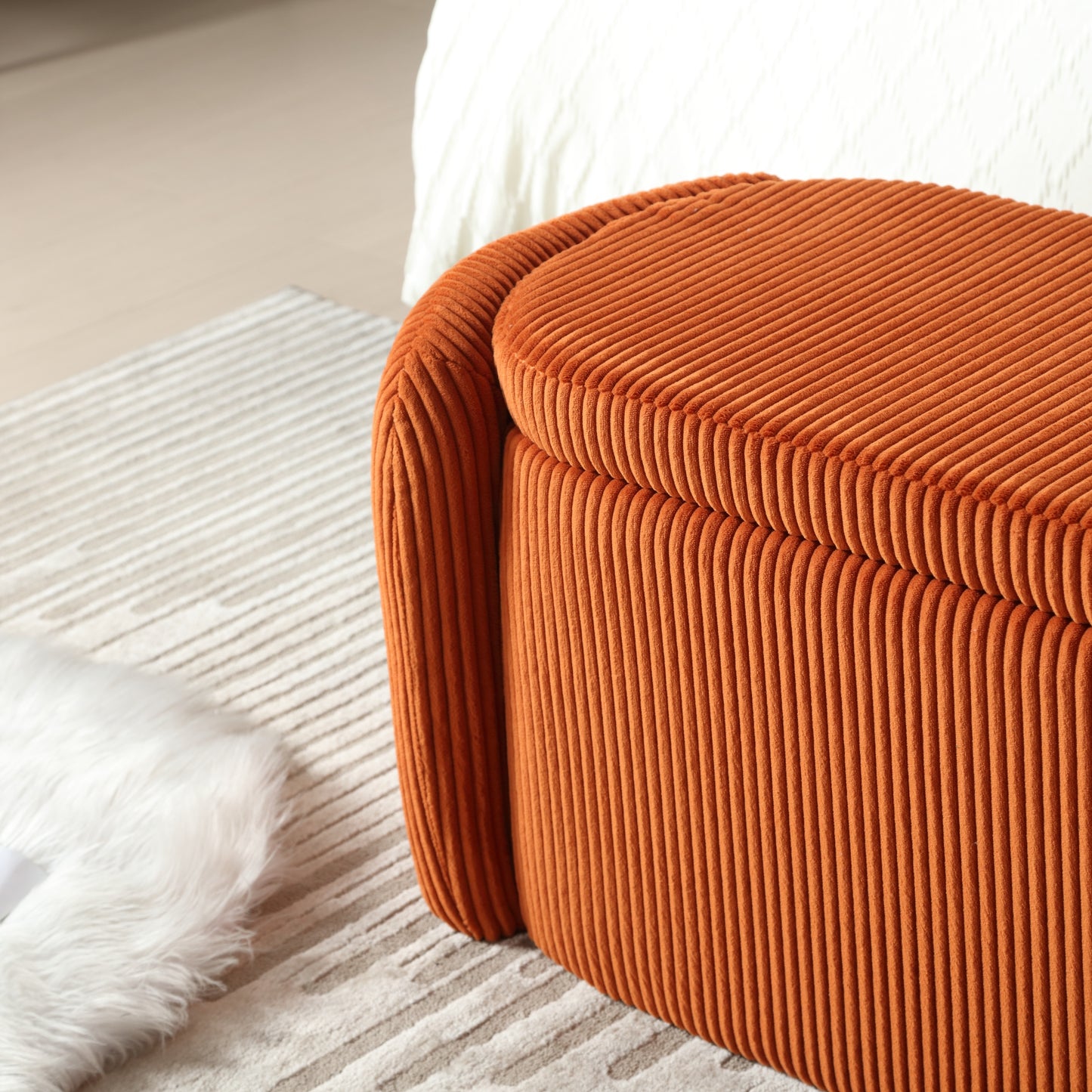 Calista Contemporary Upholstered Storage Ottoman