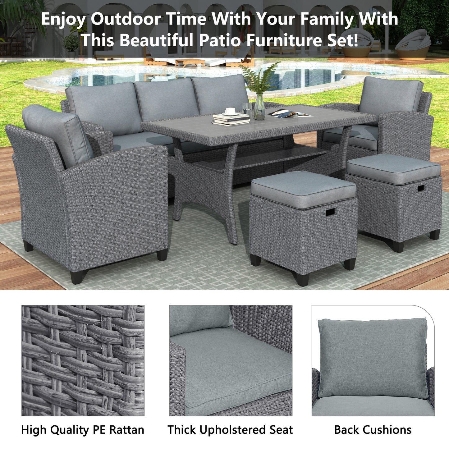 Ghivi Contemporary Rattan Outdoor Set