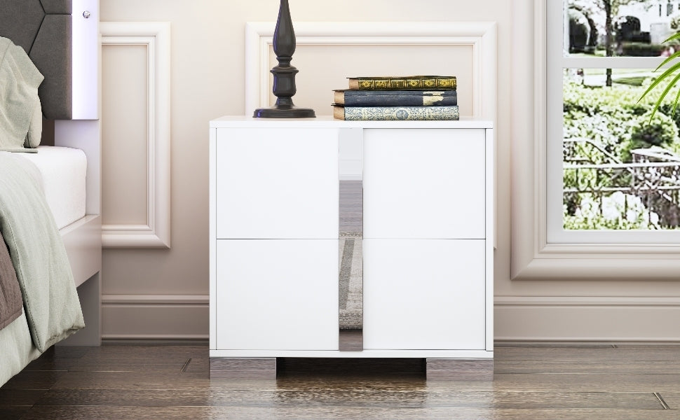Mission Contemporary Mirrored Elegant Nightstand