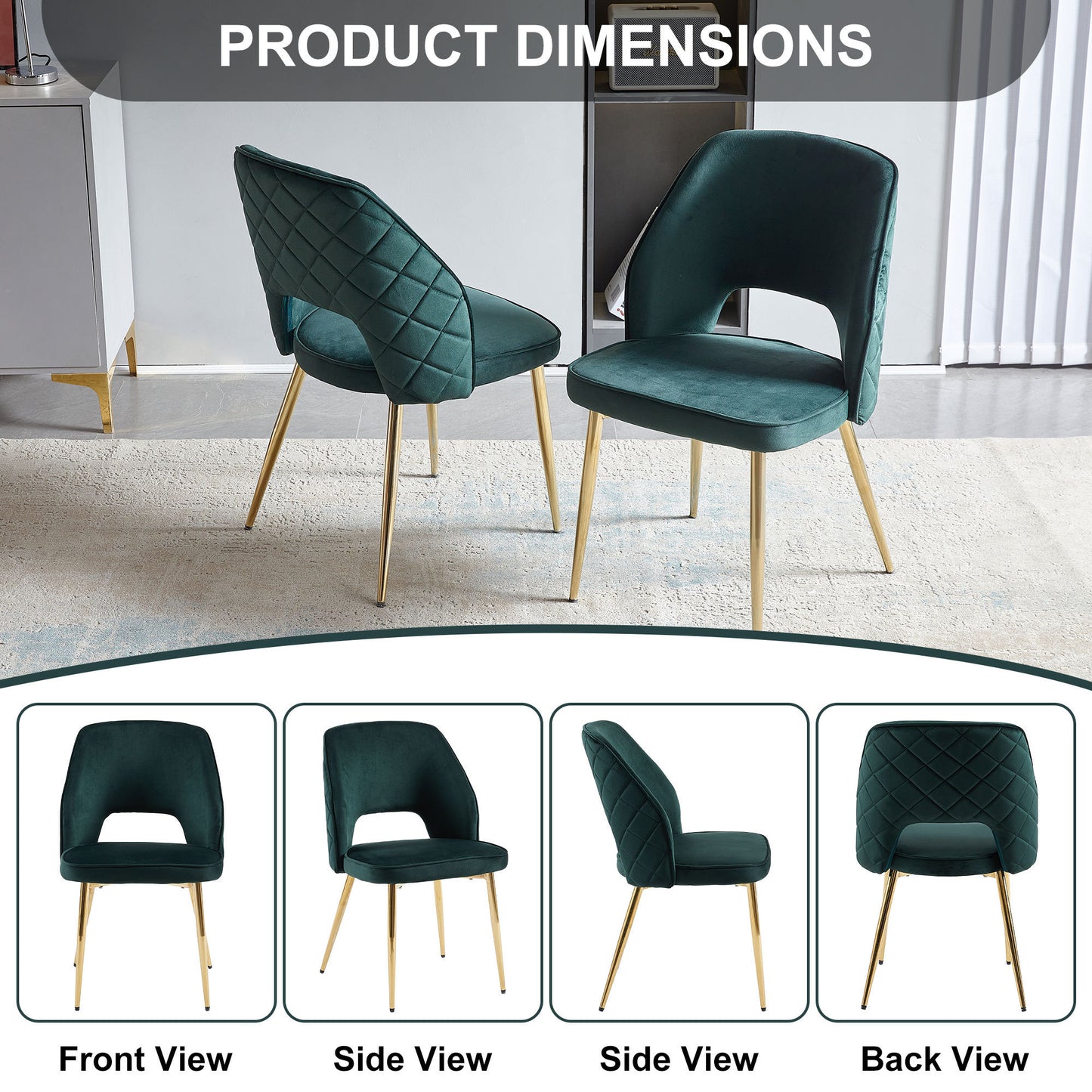 Oakridge Modern Upholstered Velvet Dining Chairs