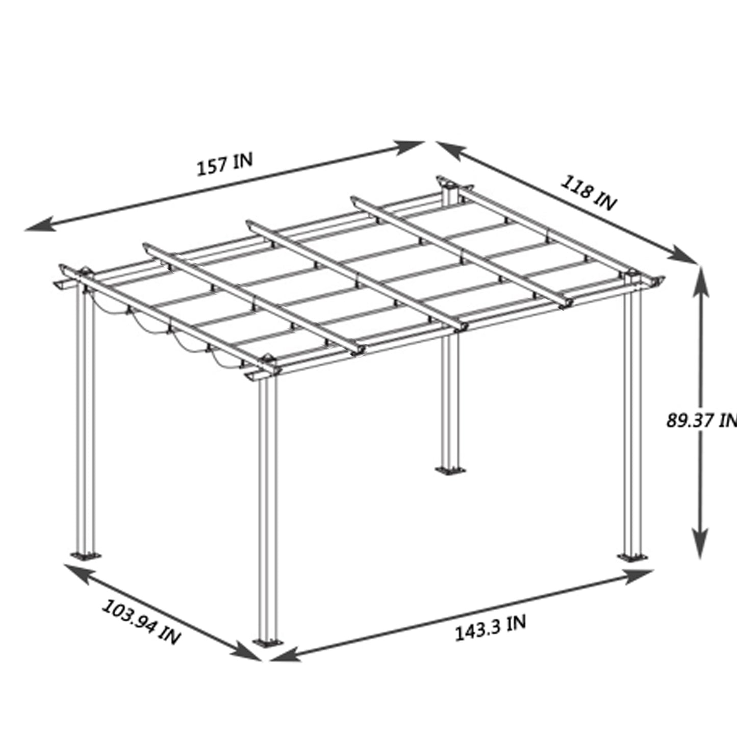 Mission Modern Retractable Sun Pergola
