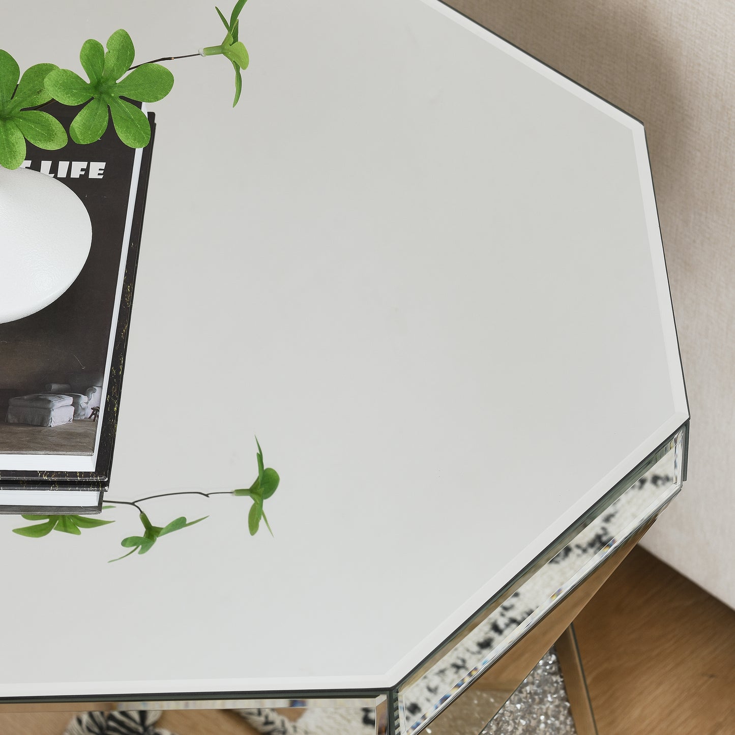 Justo Contemporary Crystal Polygon Coffee Table