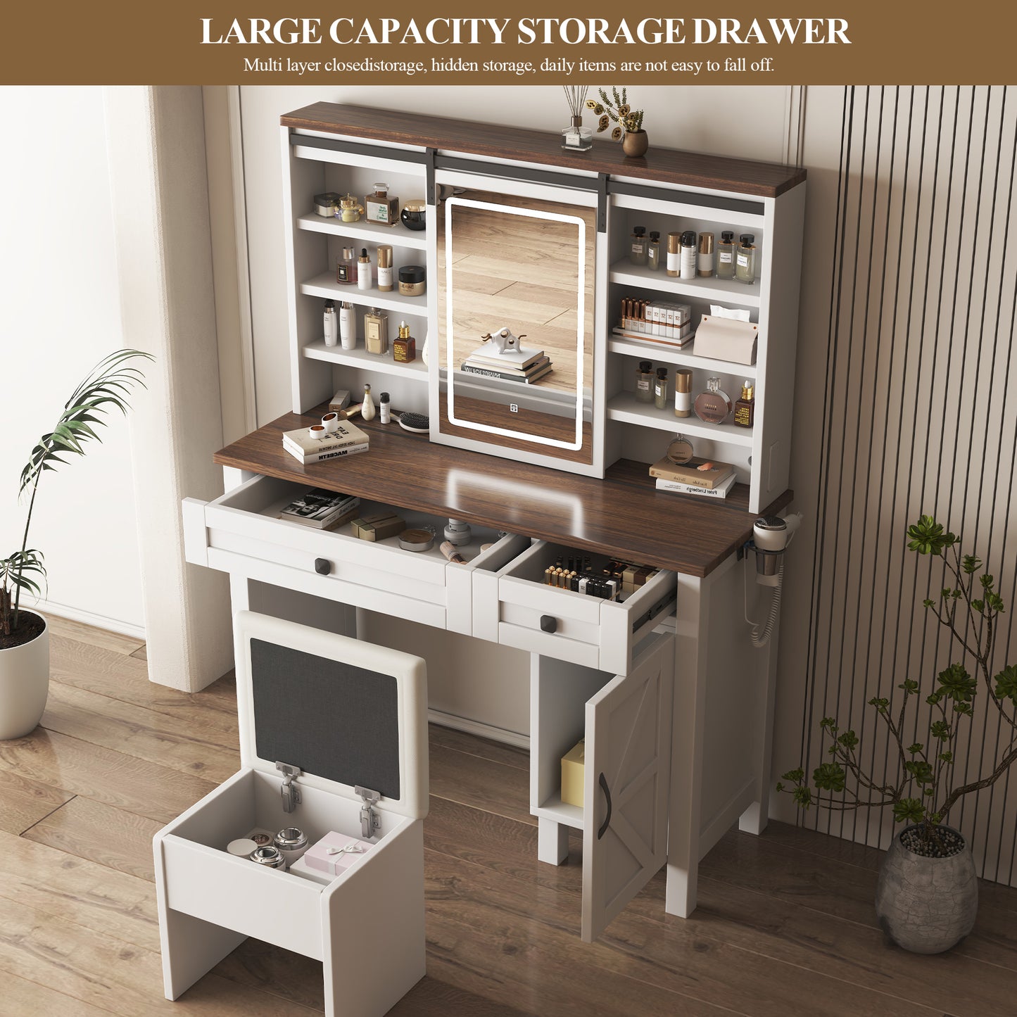 Fremont Craftsman Farmhouse Makeup Vanity Desk