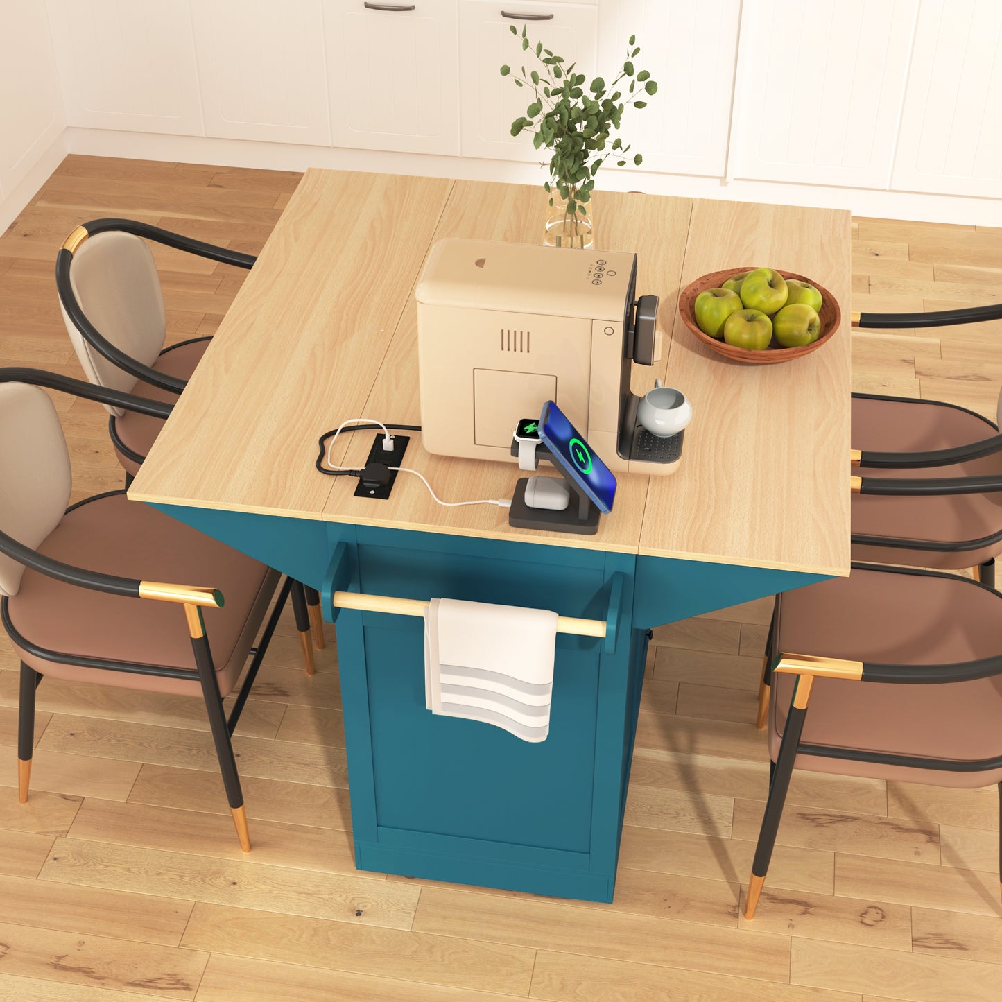 Cleo Modern Rolling Kitchen Cart