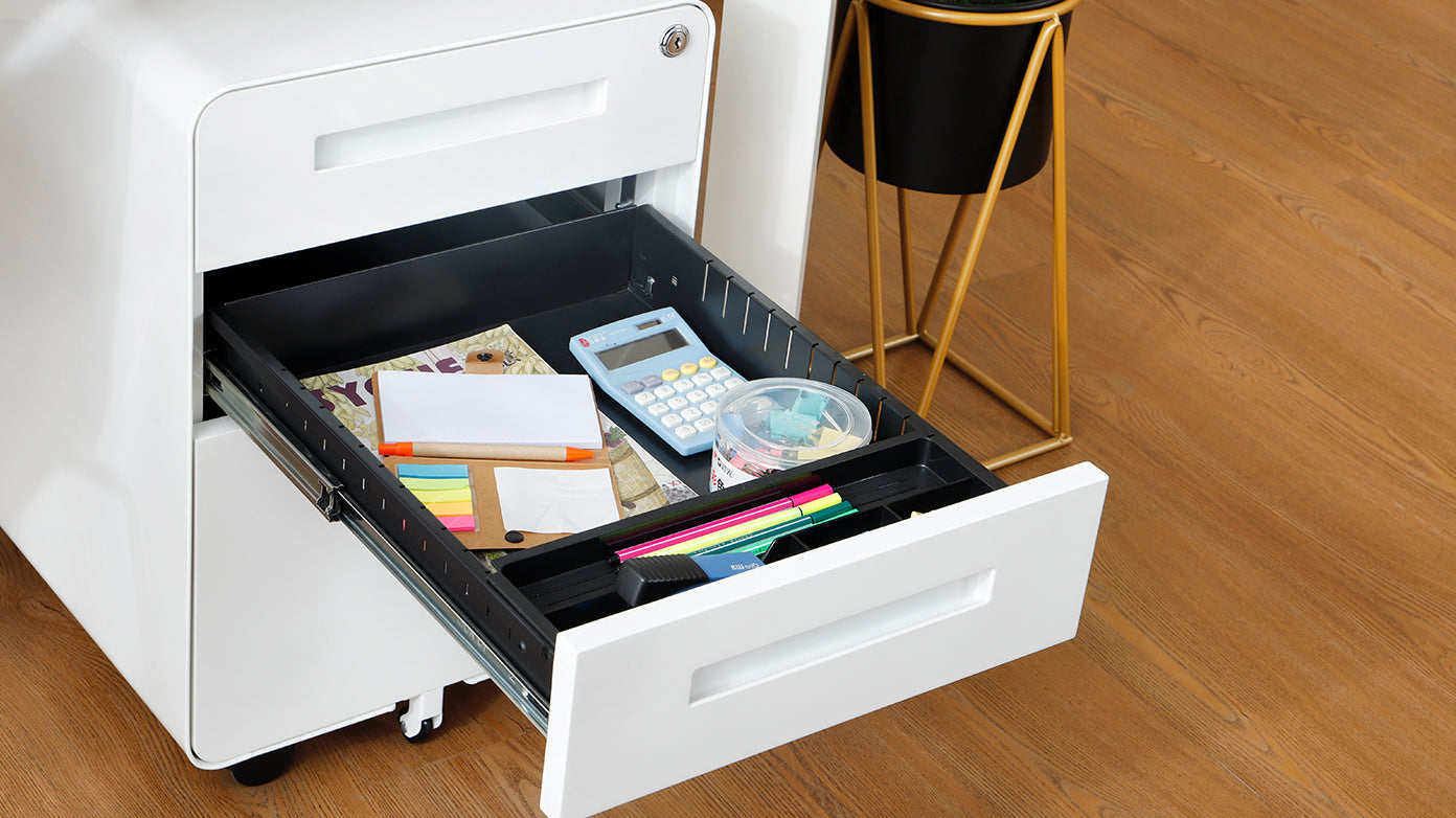 Warmsprings Modern Mobile File Cabinet White