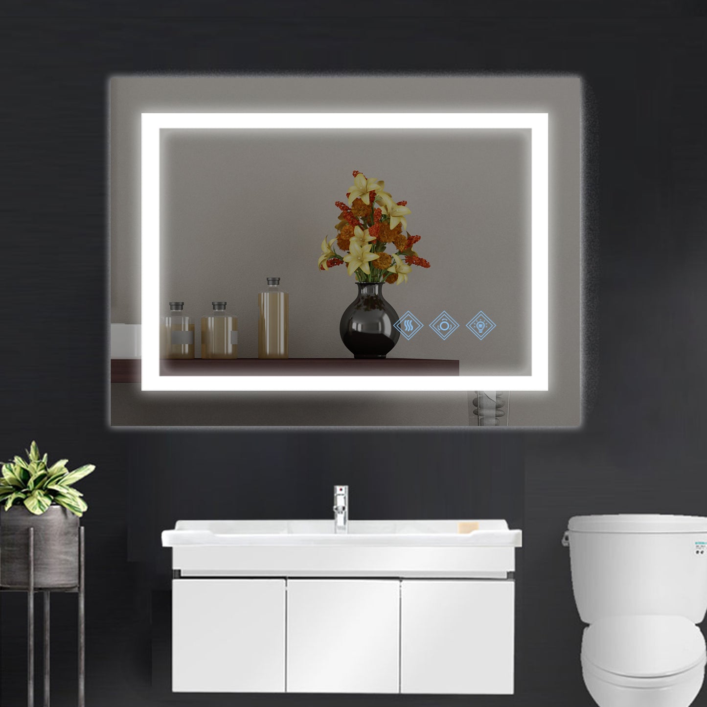 Centerville Modern Brushed LED Mirror