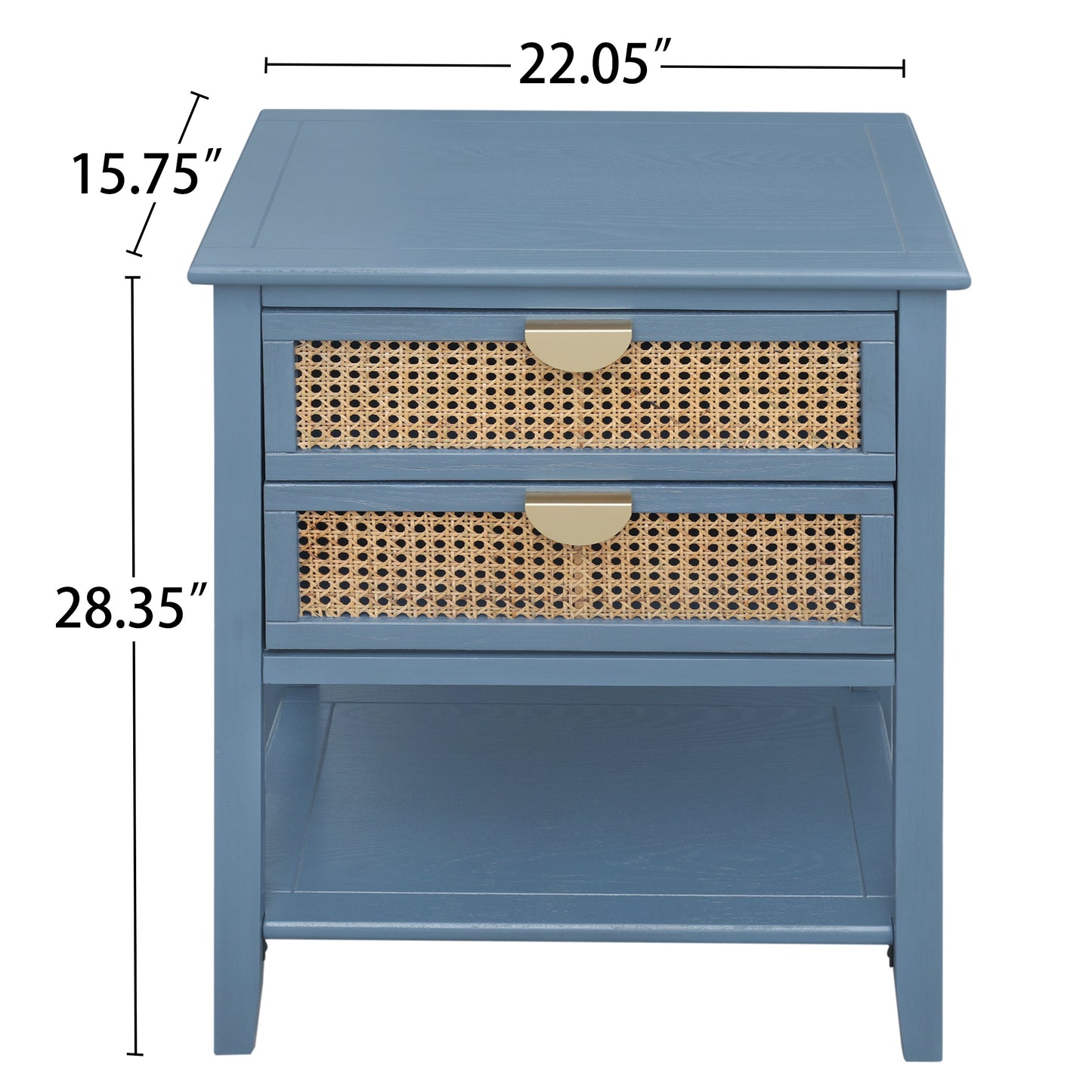 Amity Mid-Century Natural Rattan Side Table