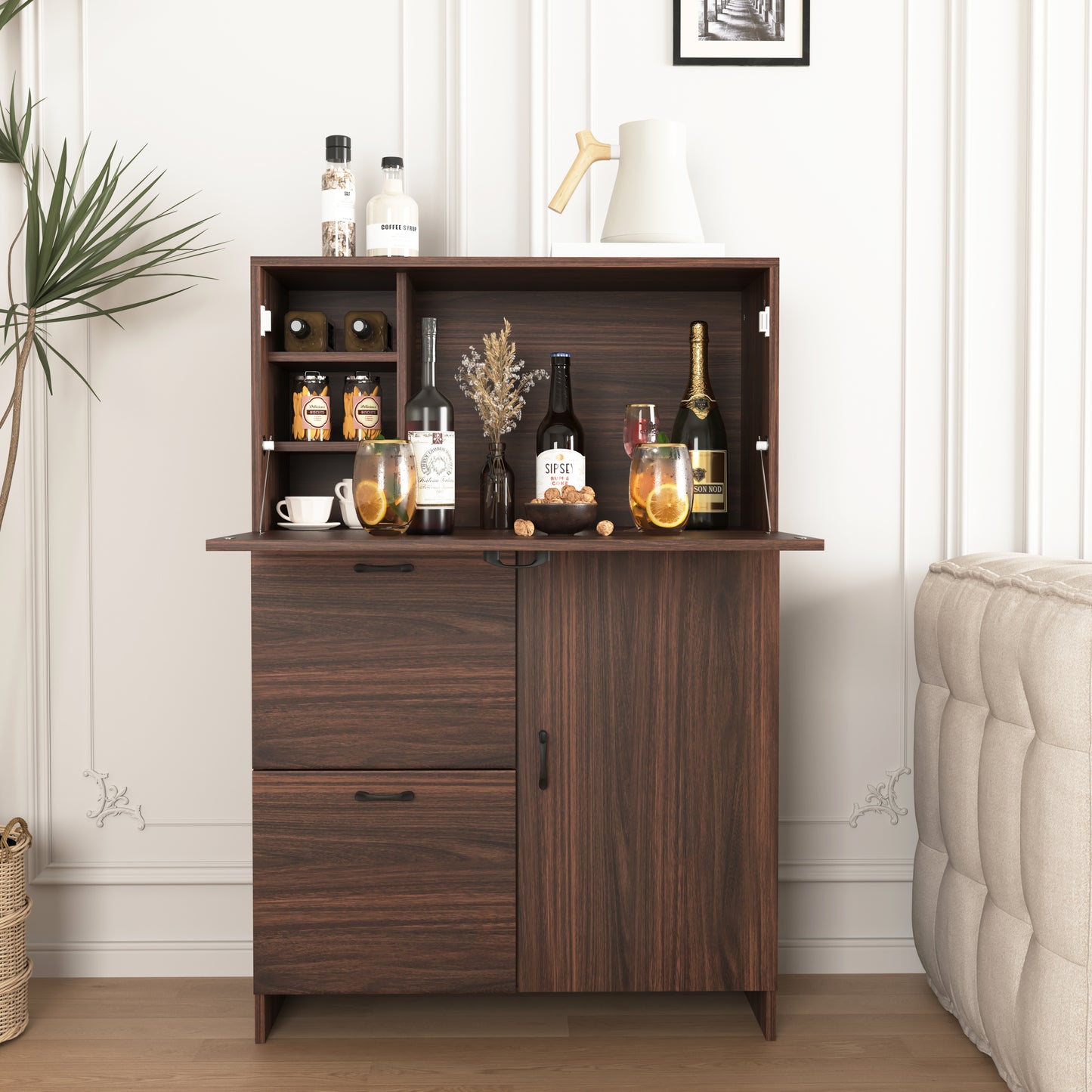 Kingsly Modern Foldable Desk Cabinet