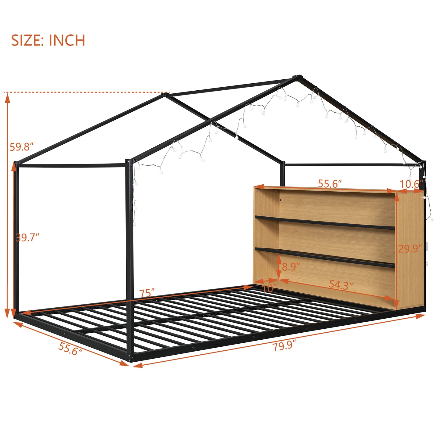 Bartholomew Industrial Metal House Bed Frame