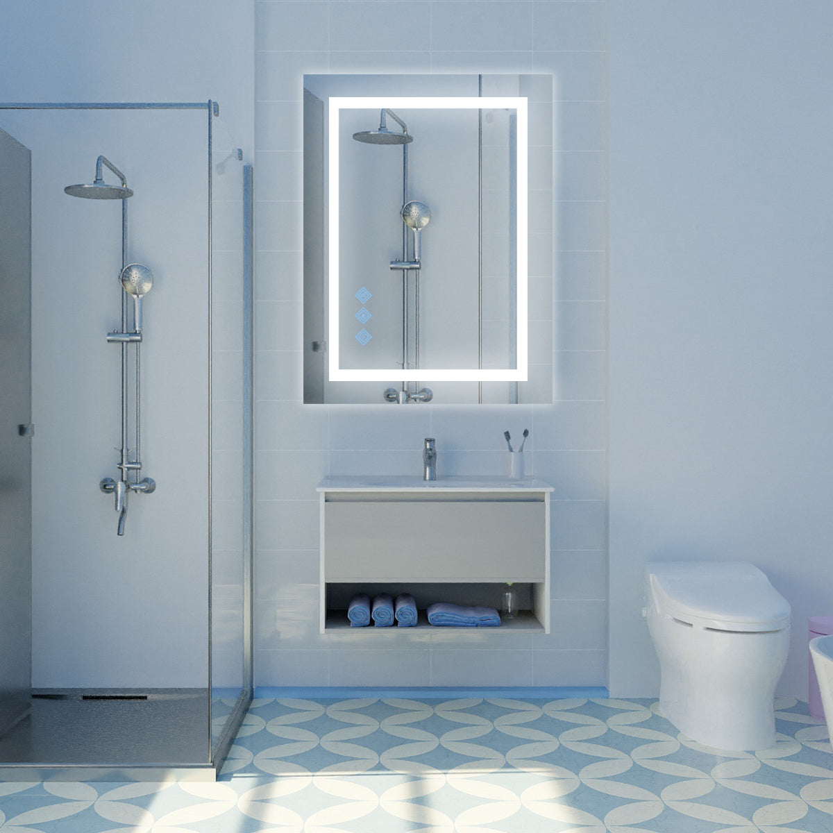 Centerville Modern Brushed LED Mirror
