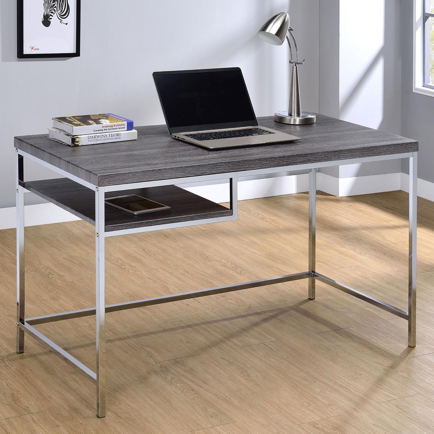 Fremont Modern Chrome Writing Desk