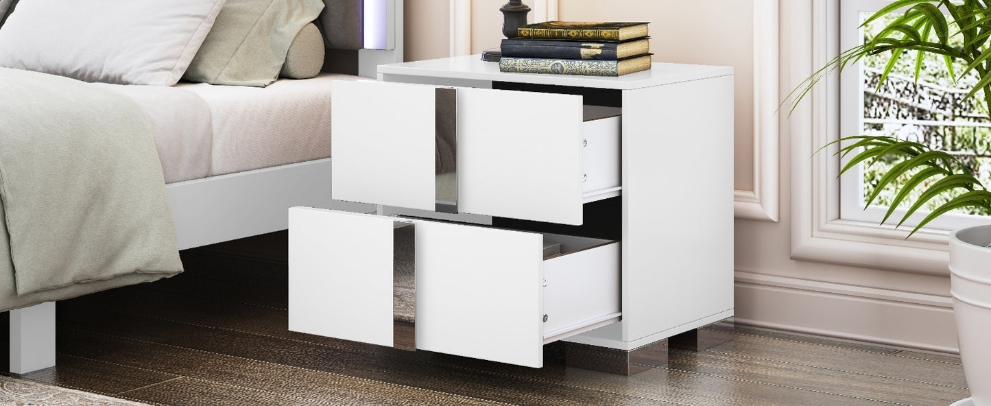 Mission Contemporary Mirrored Elegant Nightstand