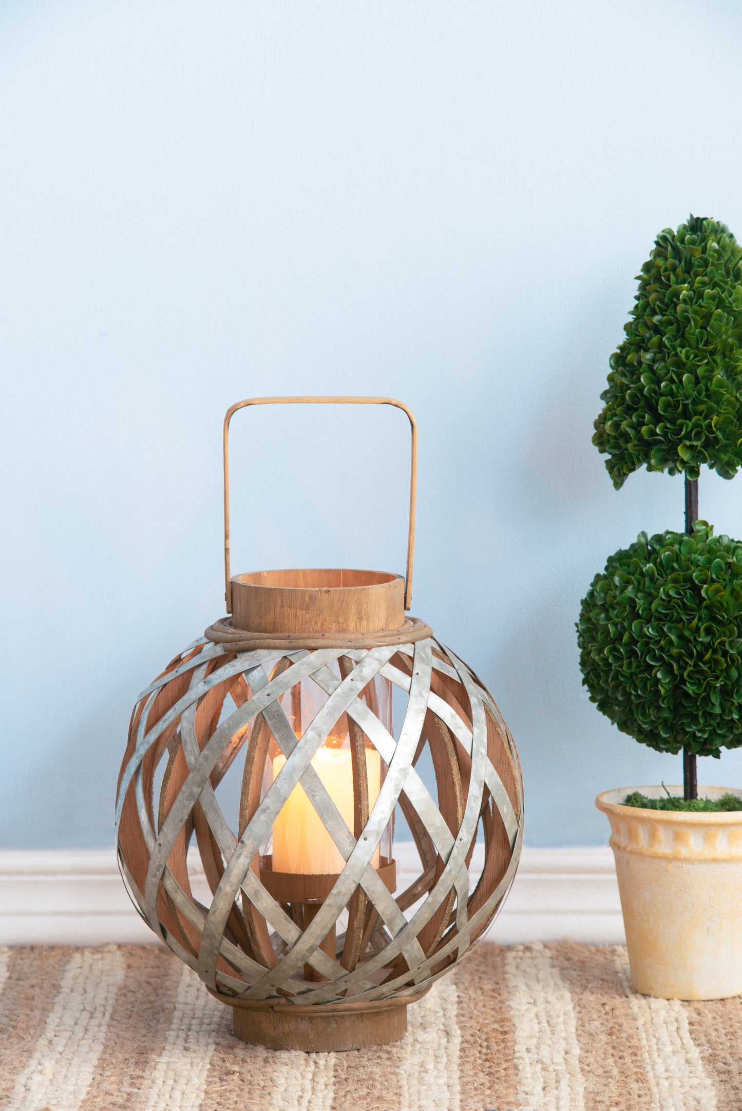 Lazzareschi Craftsman Wooden Lantern Decorative Light