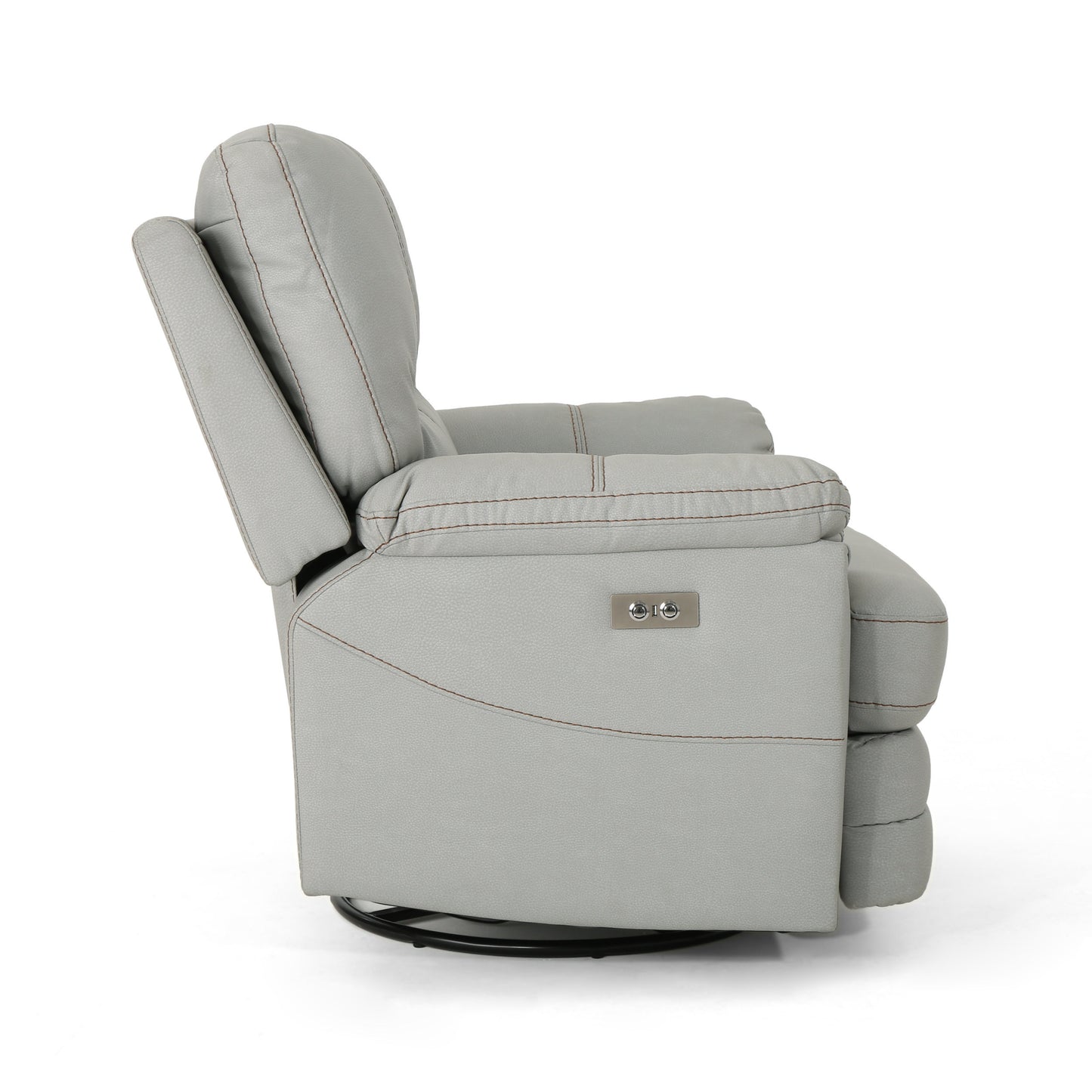 Cleo Mid-Century Faux Leather Power Recliner