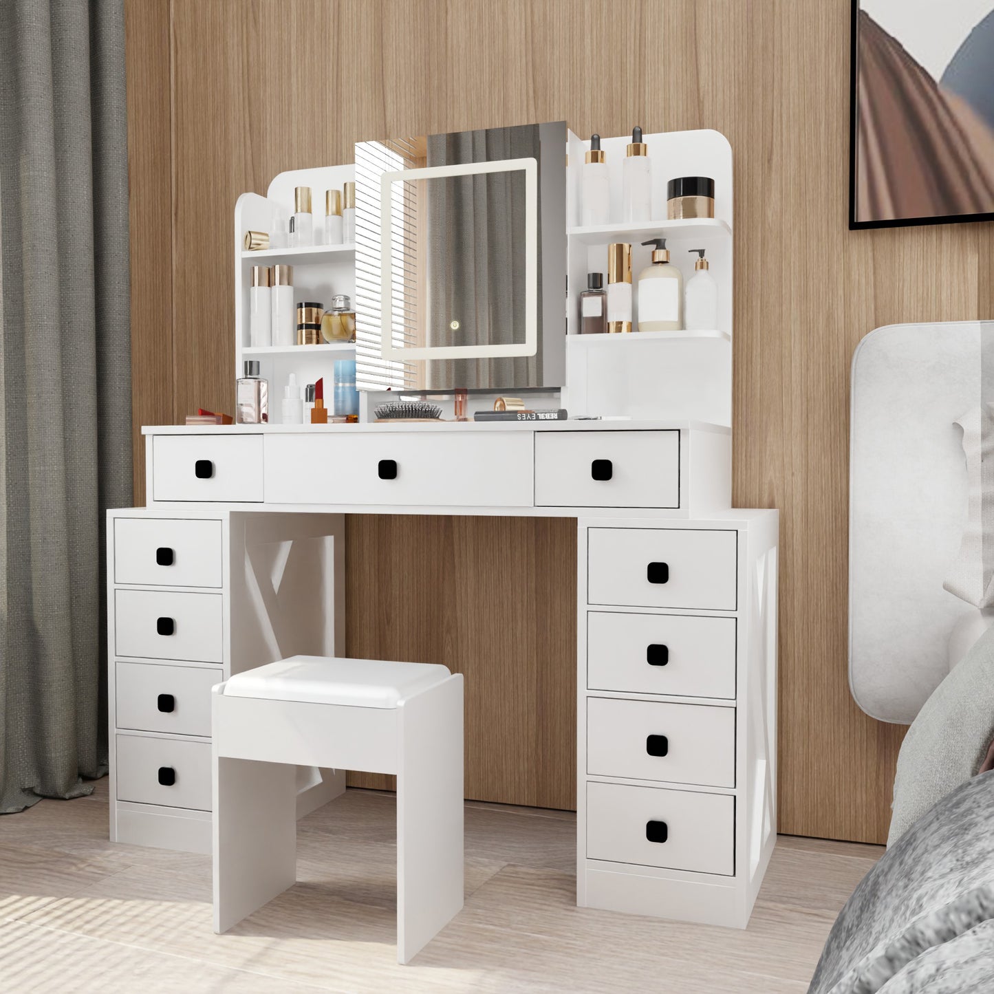 Westport Modern Desk with Sliding Mirror