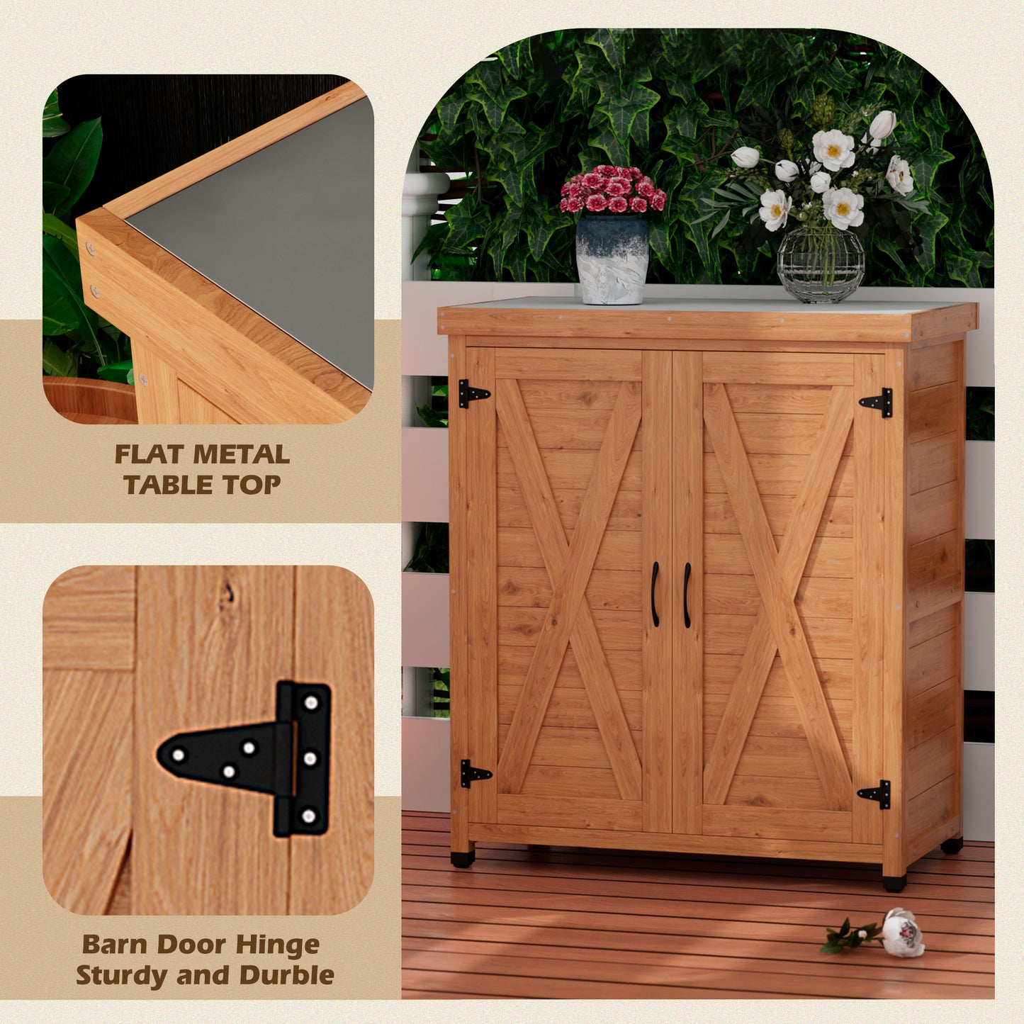 Emery Craftsman Outdoor Potting Storage Table