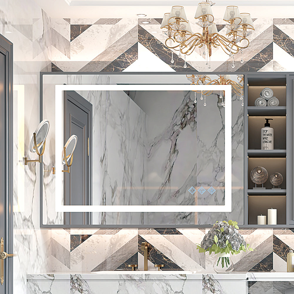 Centerville Modern Brushed LED Mirror