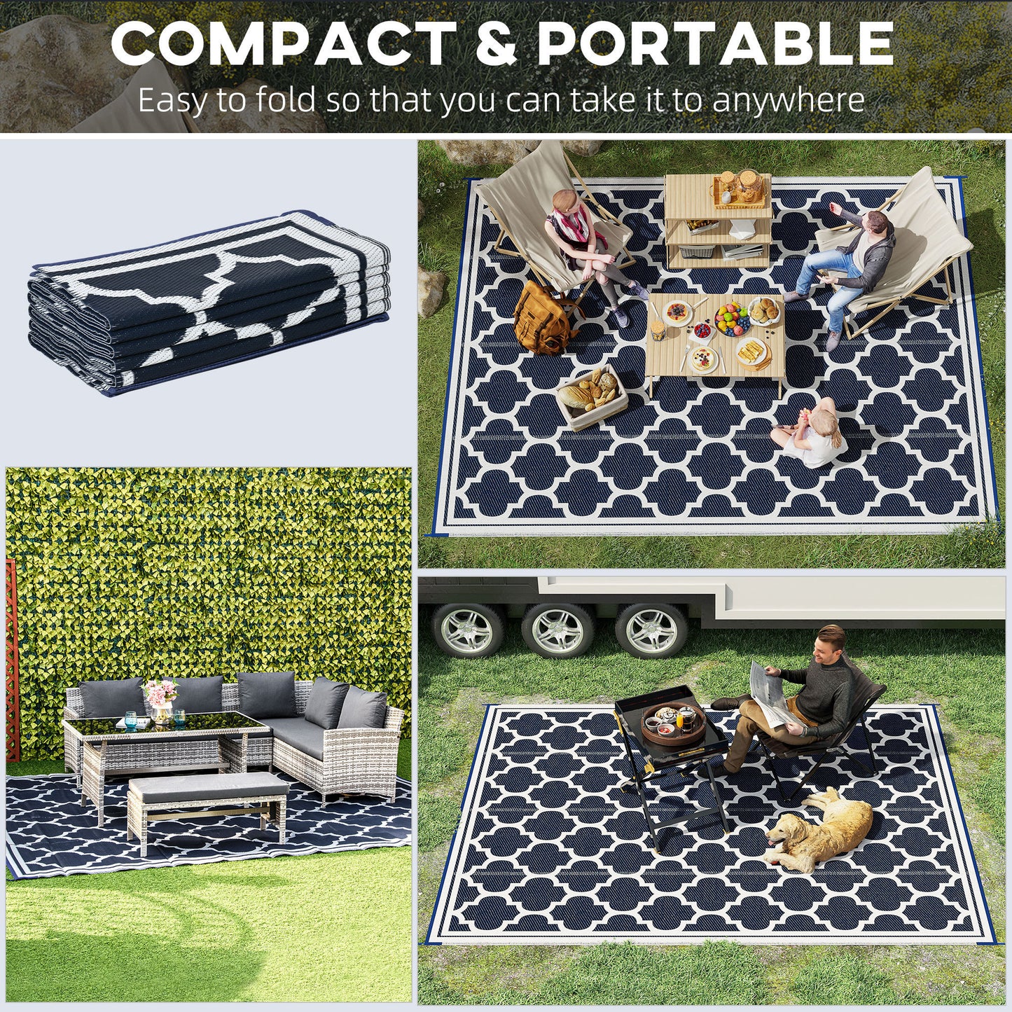Warmsprings Contemporary Outsunny Reversible Rug