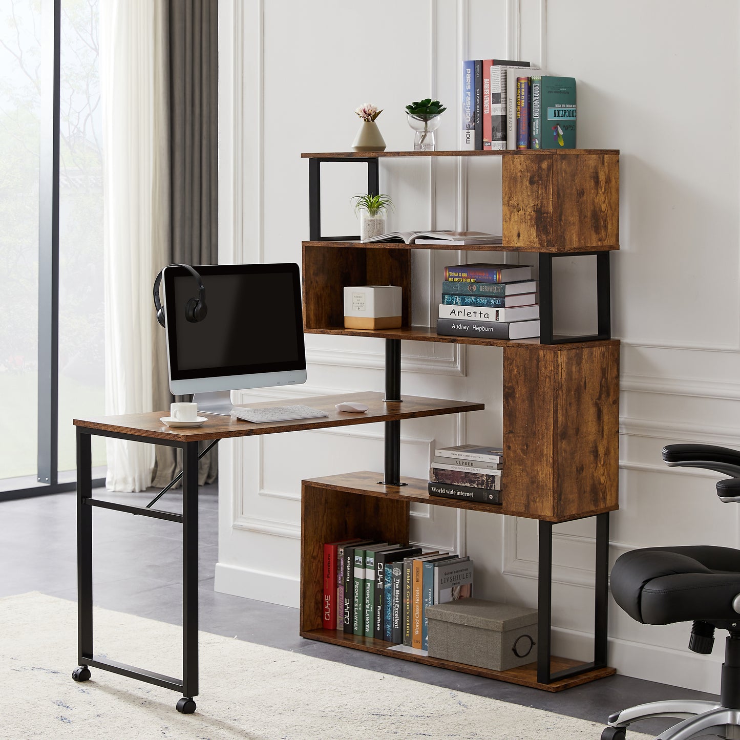 Somerset Modern Tiger L-Shaped Office Desk