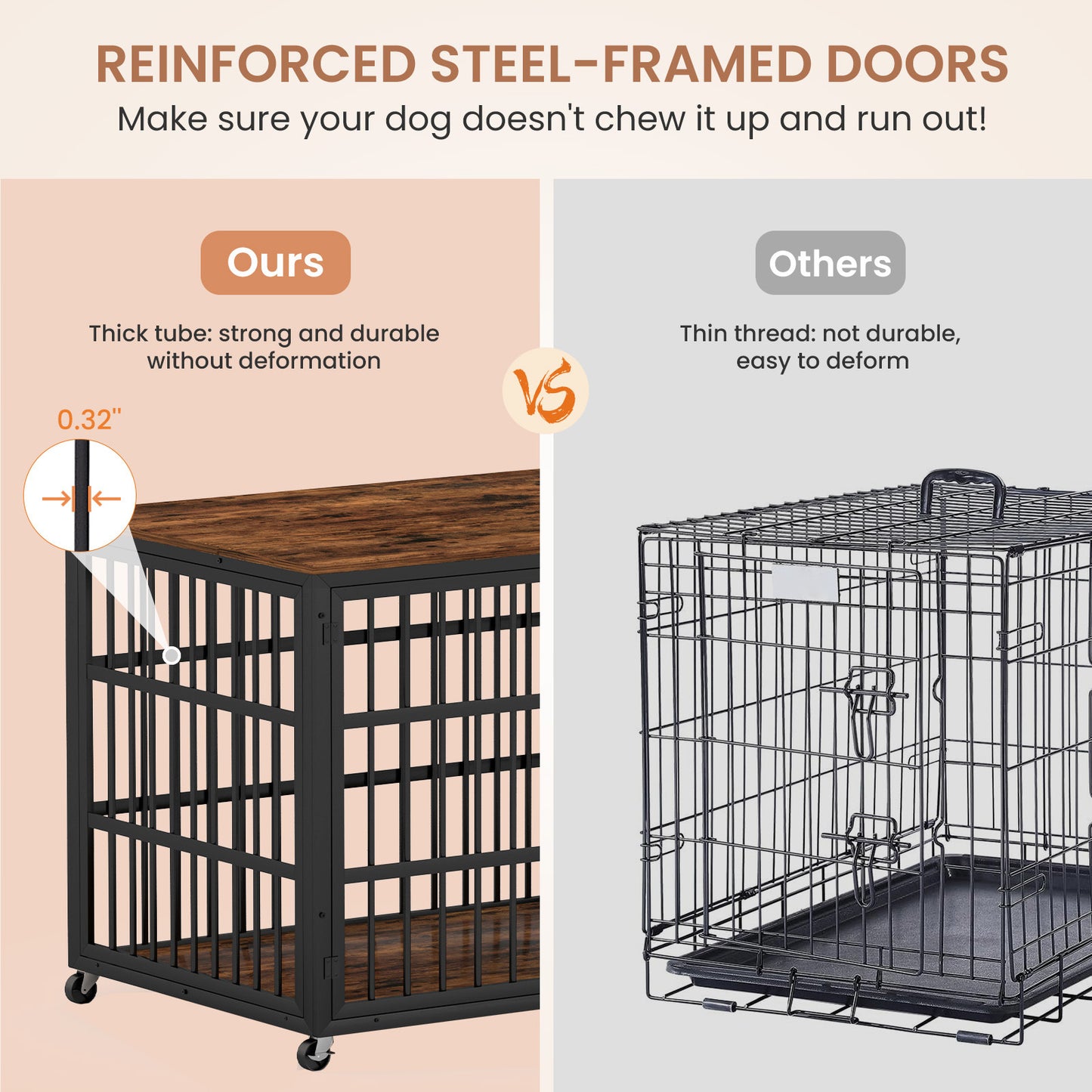 Fitch Industrial Iron Rustic Dog Crate