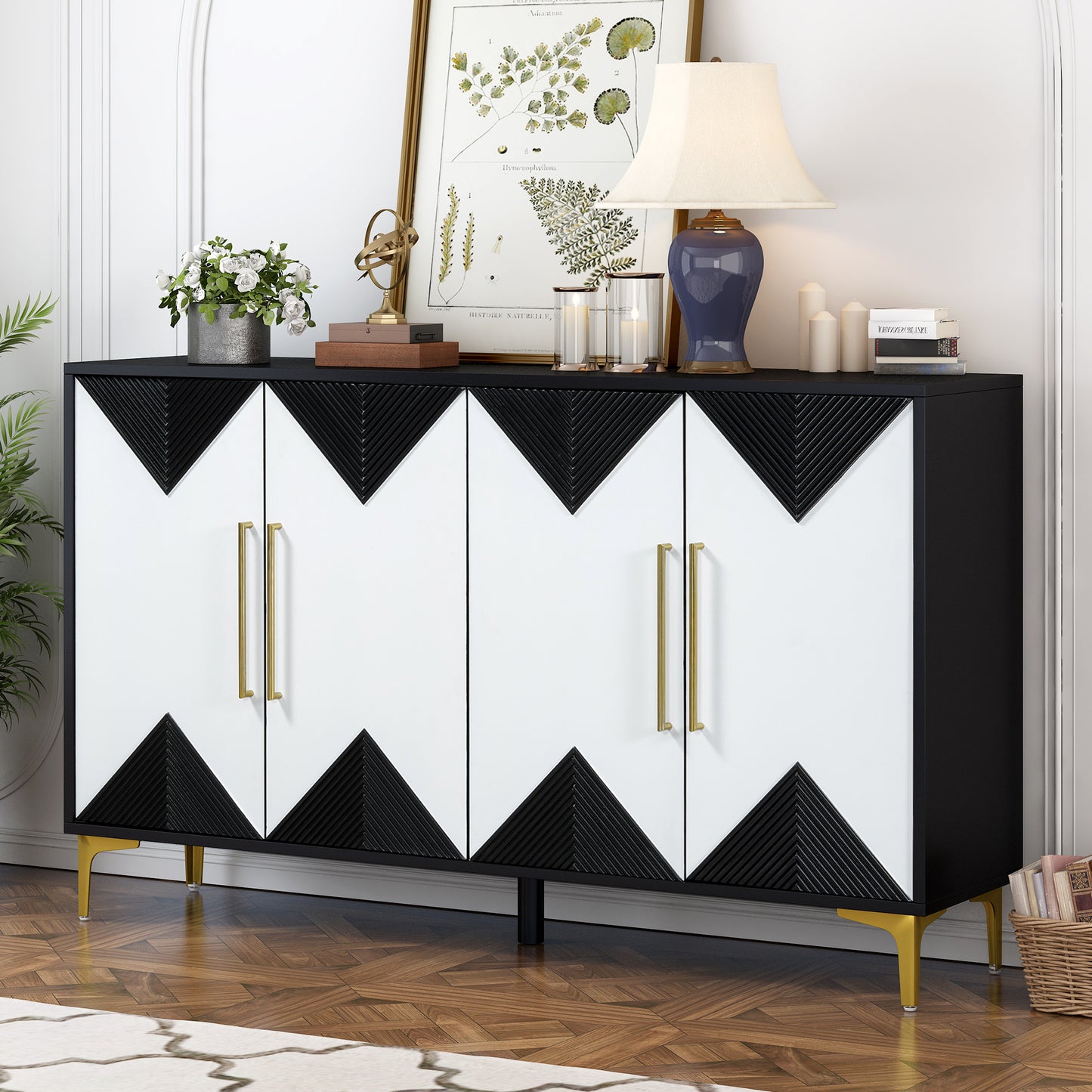 Healdsburg Contemporary U-Style Triangular Pattern Cabinet
