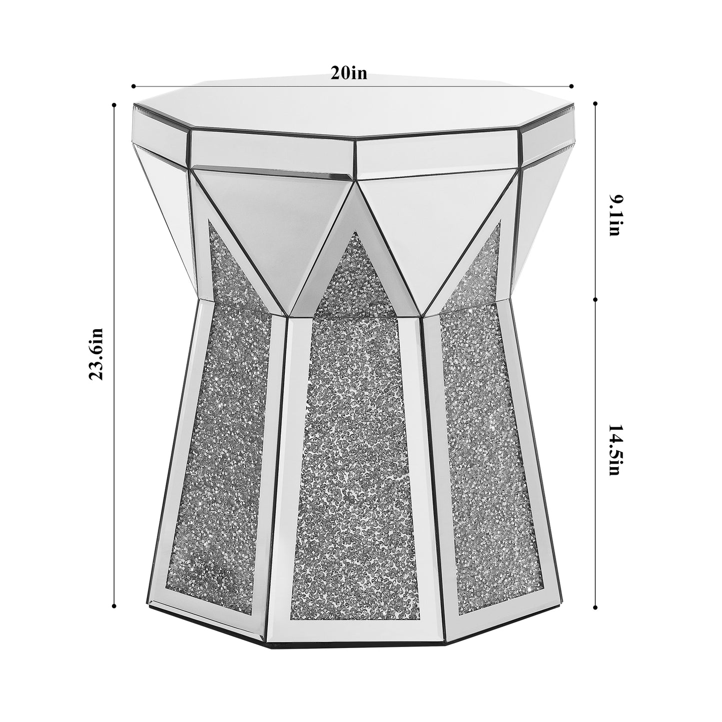 Justo Contemporary Crystal Polygon Coffee Table