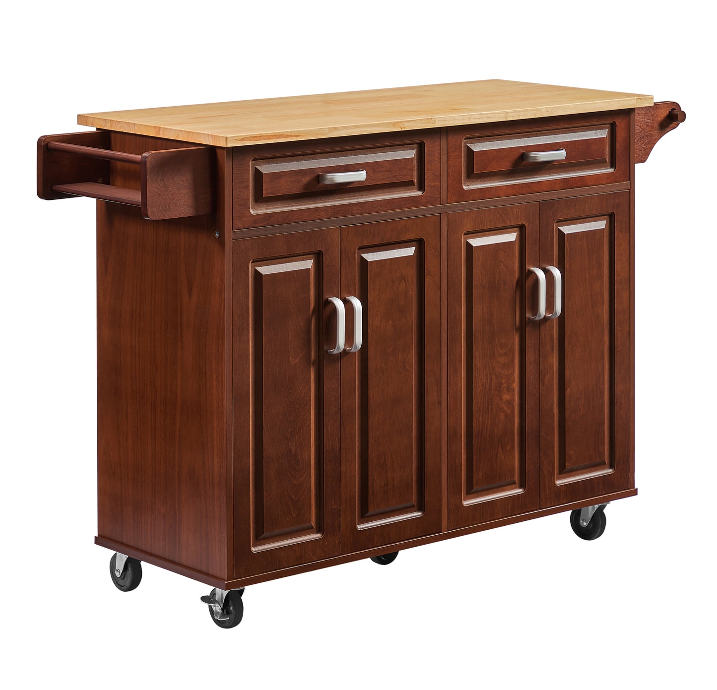 Elmcrest Traditional Velvet Kitchen Island Cart