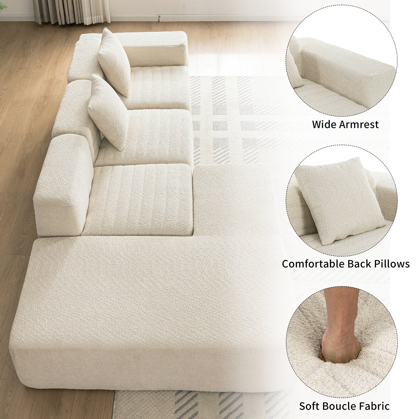 Luz Contemporary Sectional Sofa Set