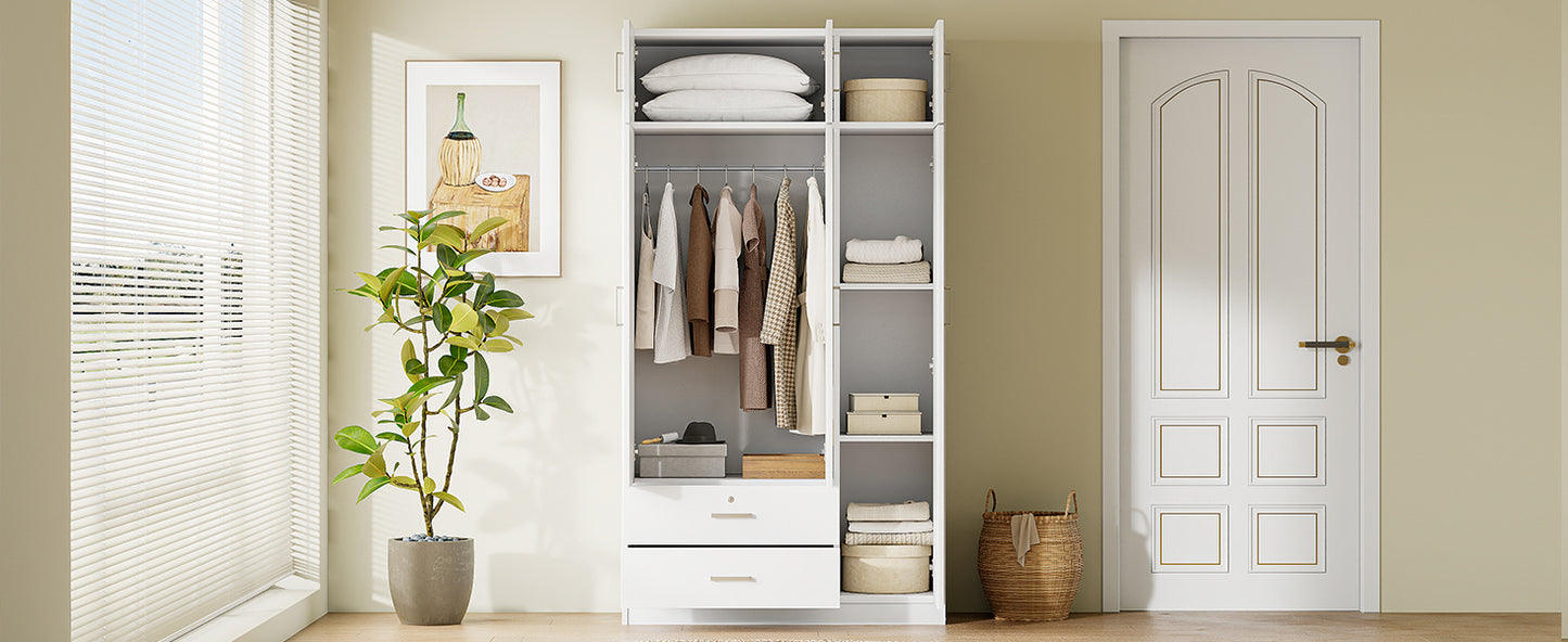 Elmcrest Contemporary Classic Mirror Wardrobe