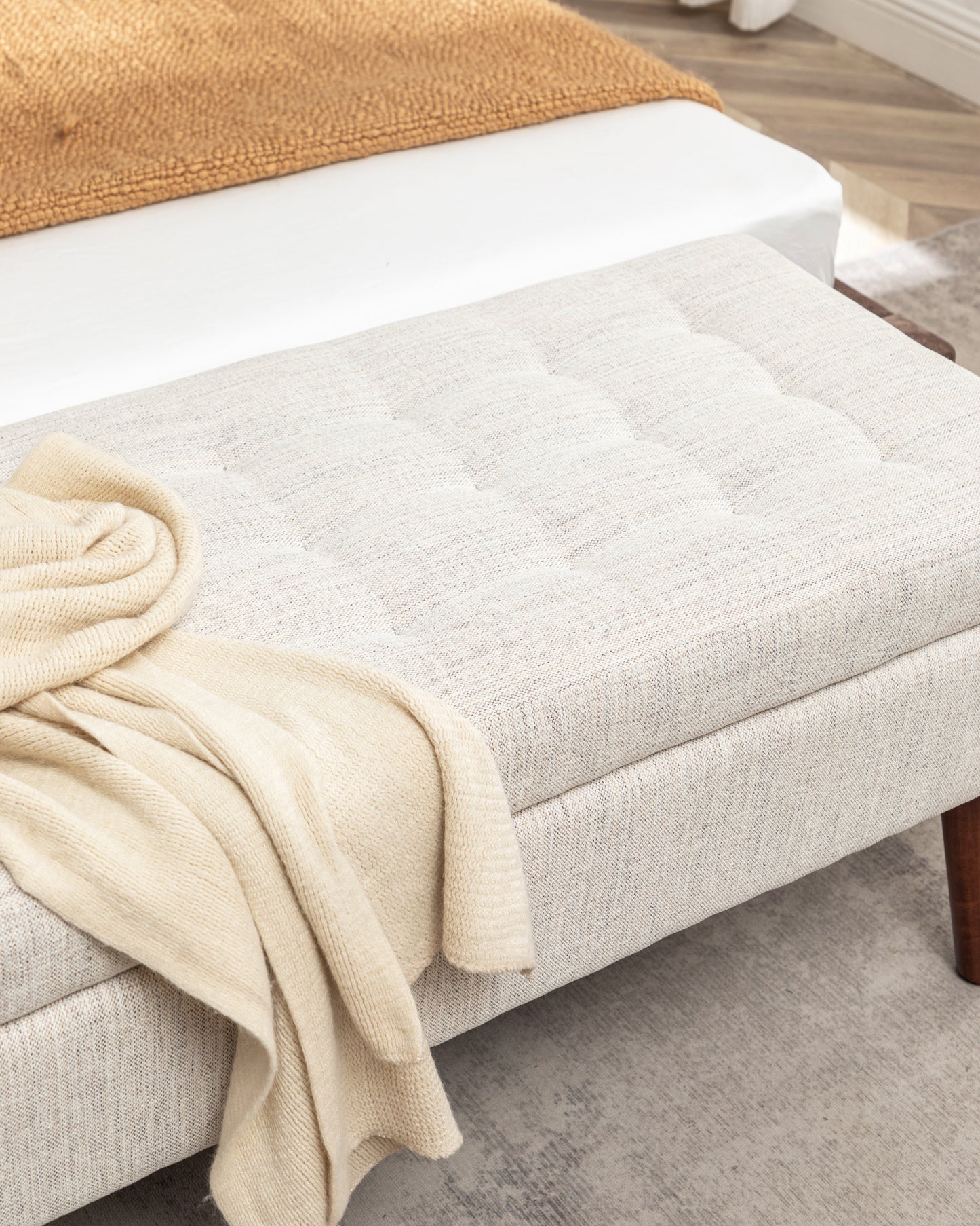 Kingsly Contemporary Upholstered Storage Bench