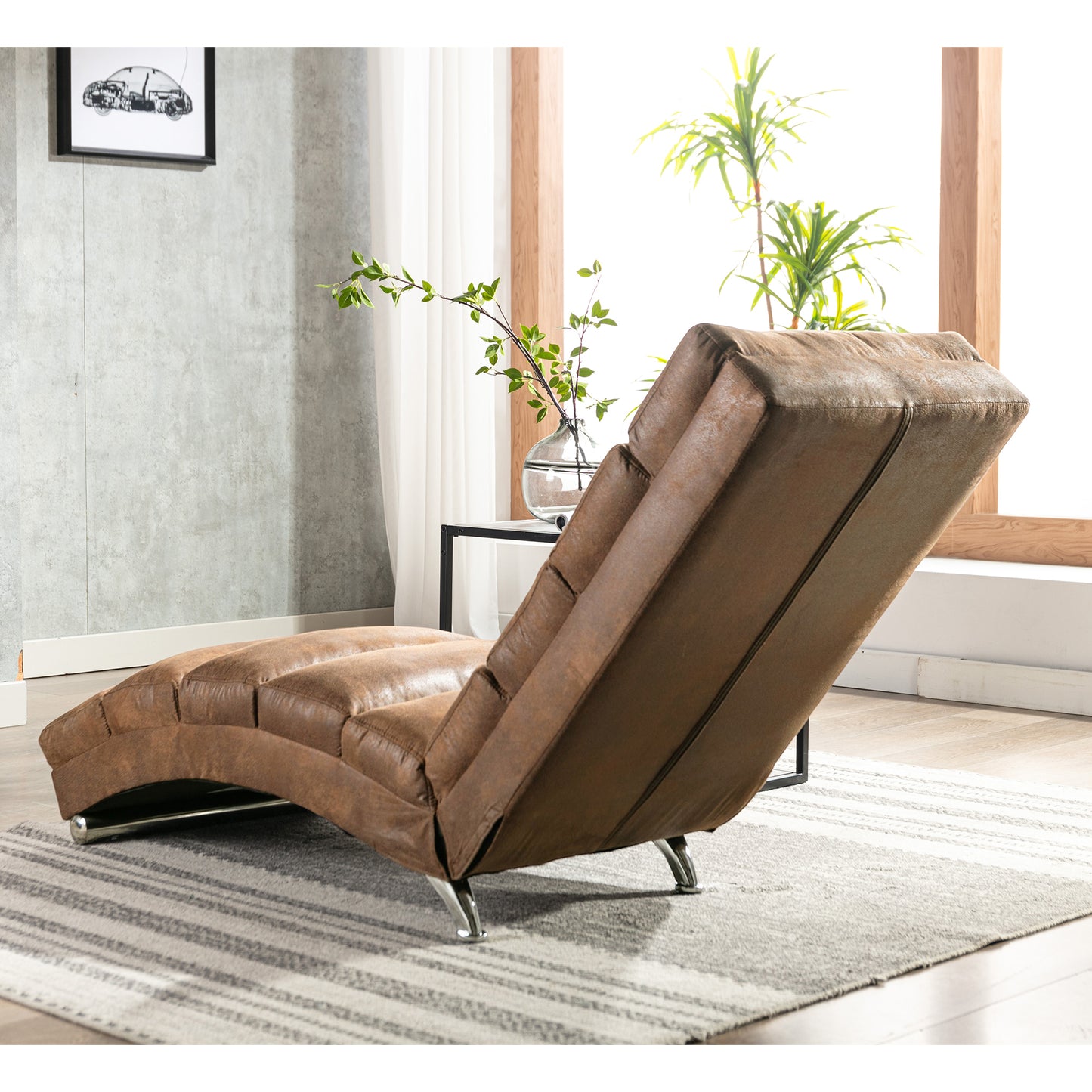 Marcel Contemporary Linen Massage Lounge Chaise