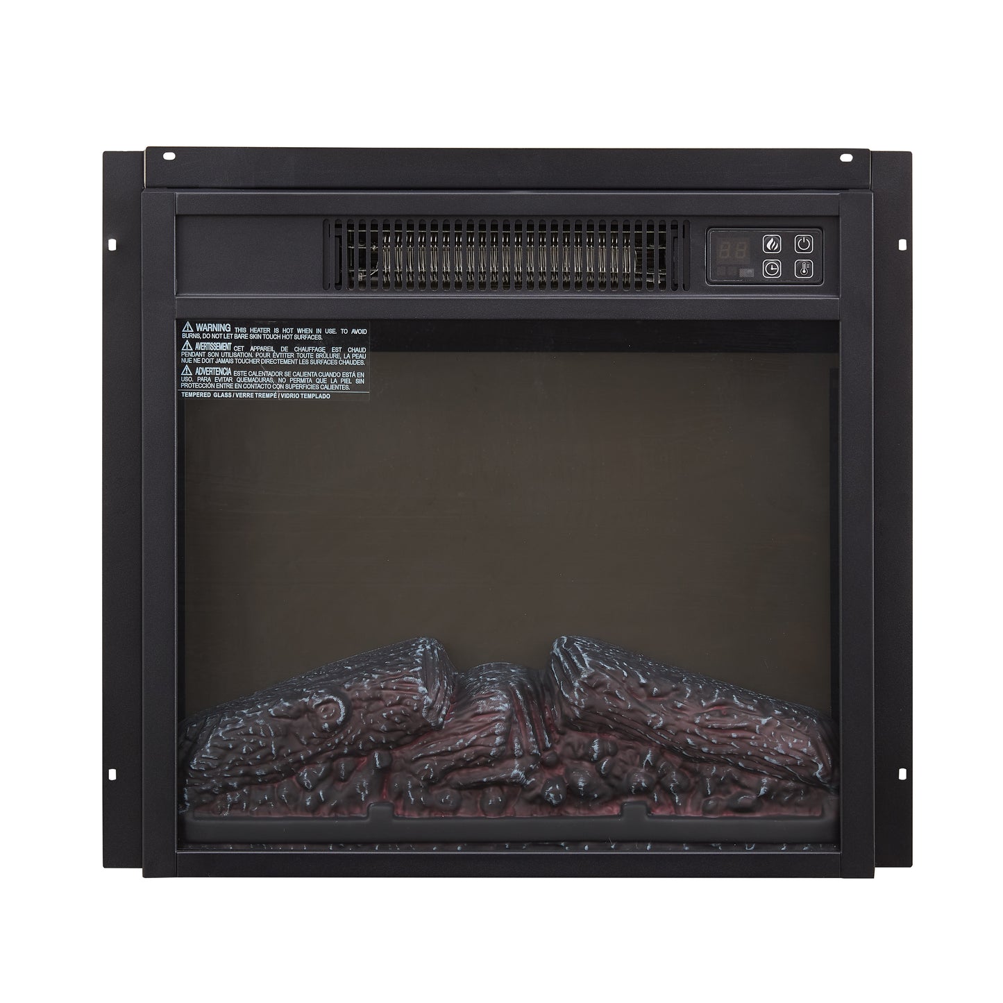 Justo Contemporary Velvet Electric Fireplace Insert