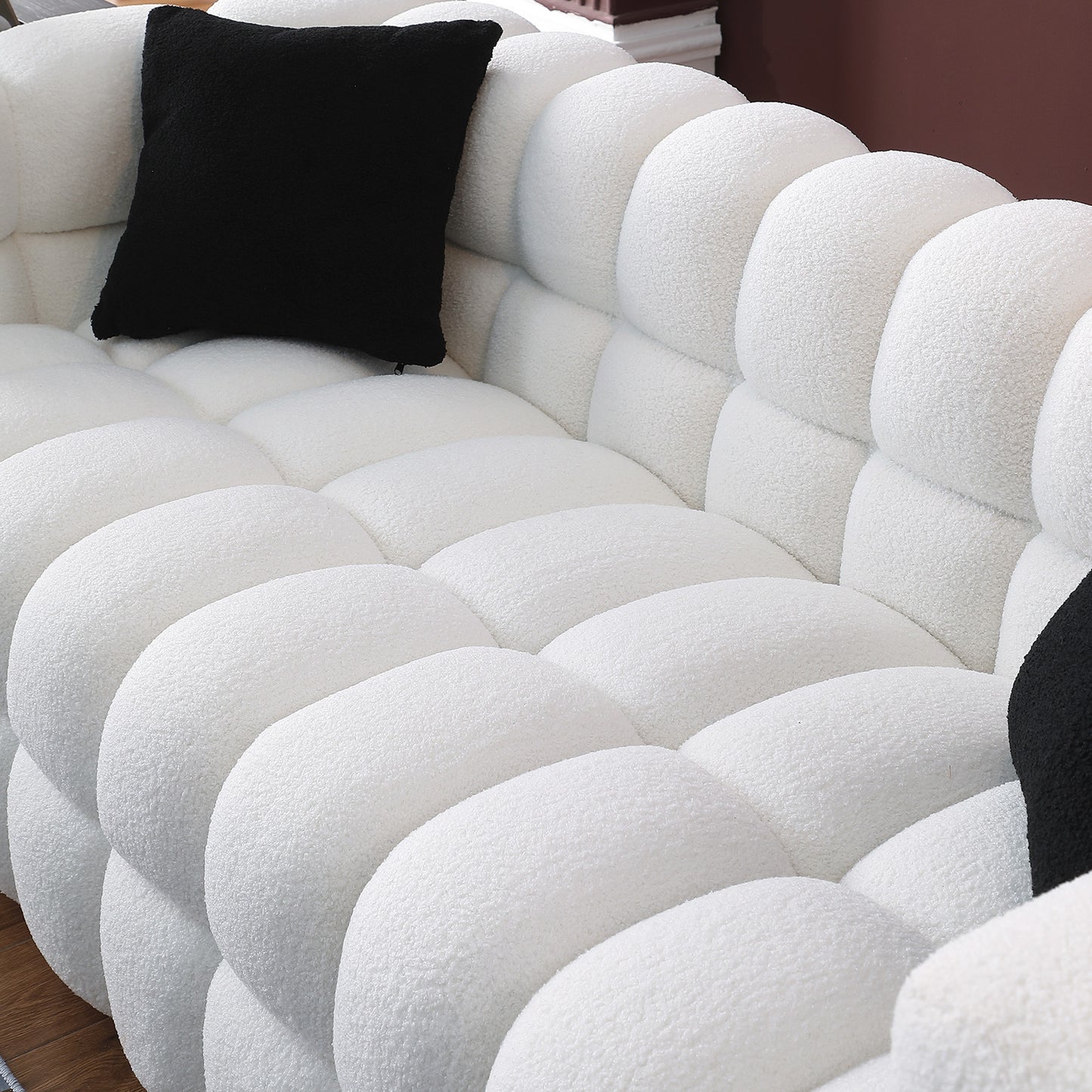 Silverleaf Contemporary Marshmallow Boucle Sofa