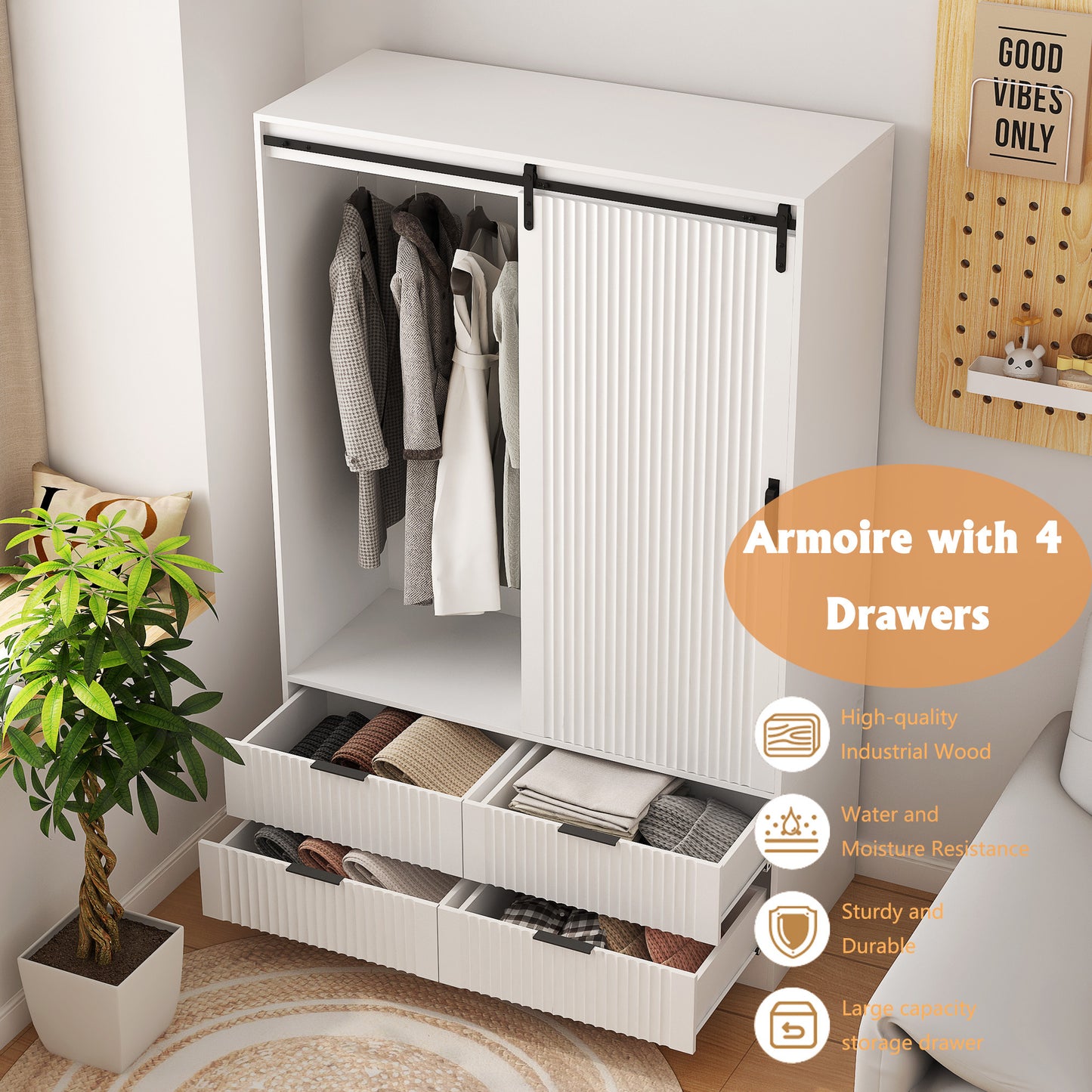 Fremont Contemporary Tall Bedroom Armoire