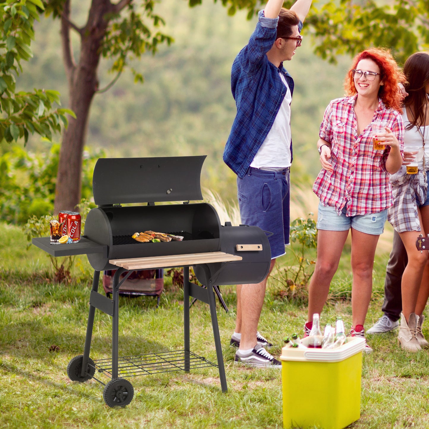 Cleo Industrial Charcoal BBQ Grill Combo