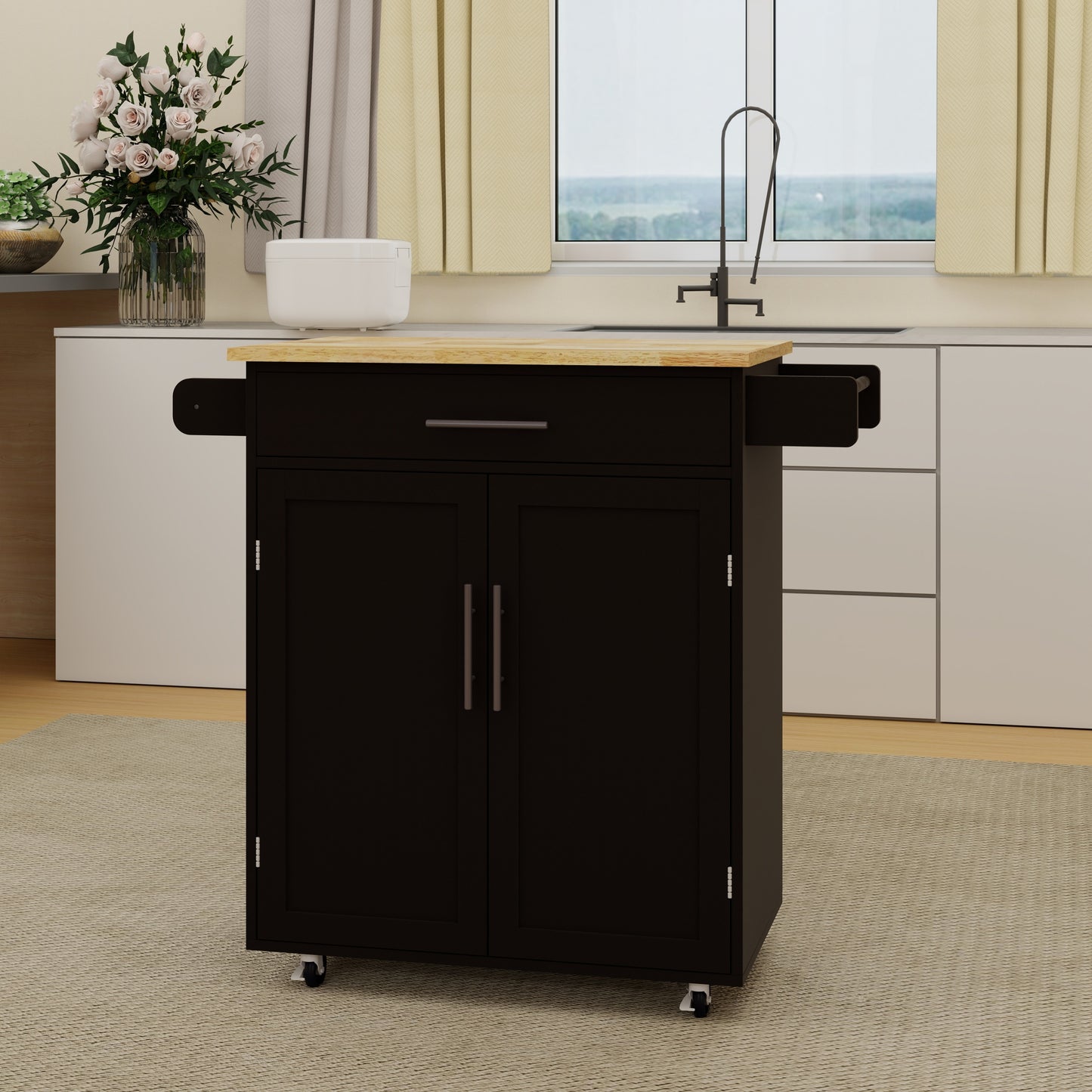 Marites Modern Rolling Kitchen Cart